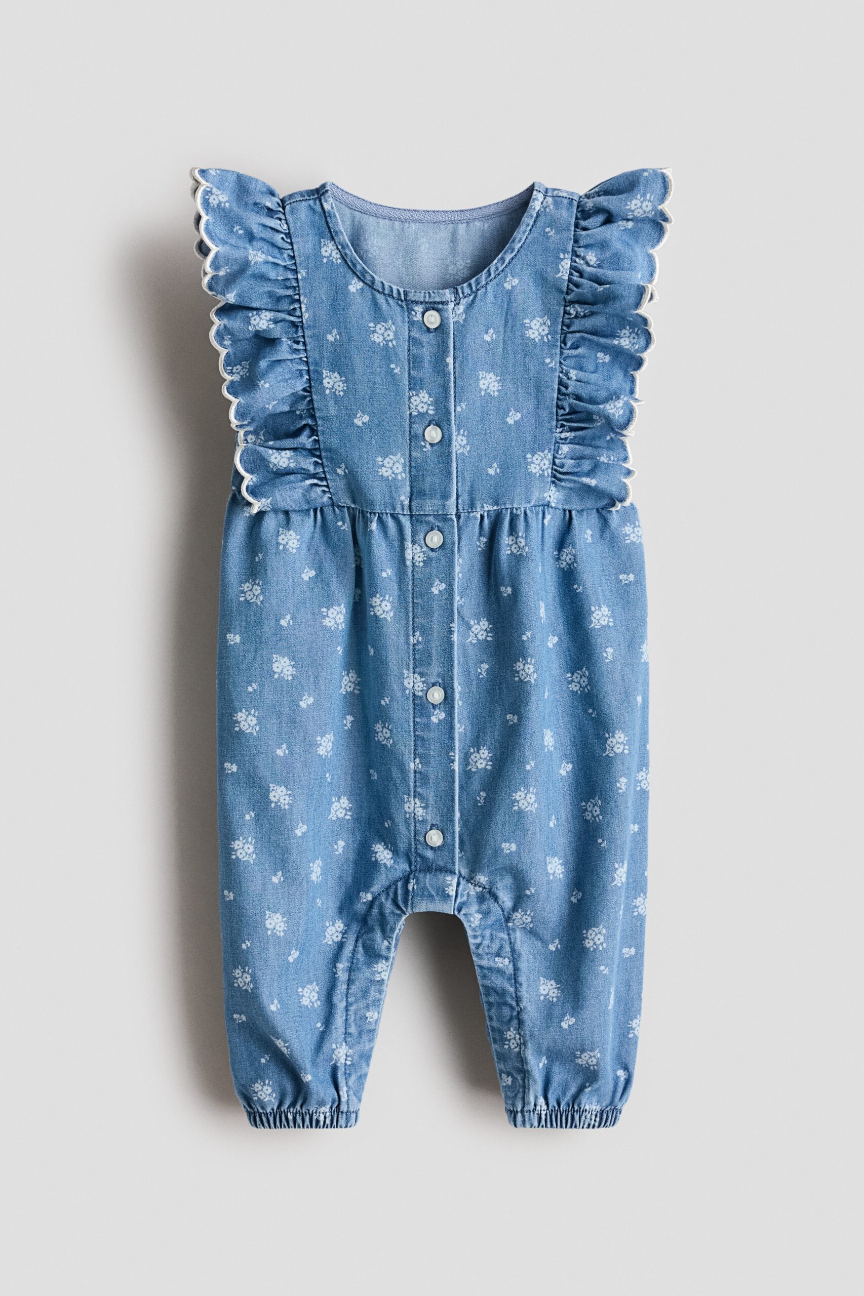 H & M - Denim boxpakje met print - Denimblauw/Bloemen