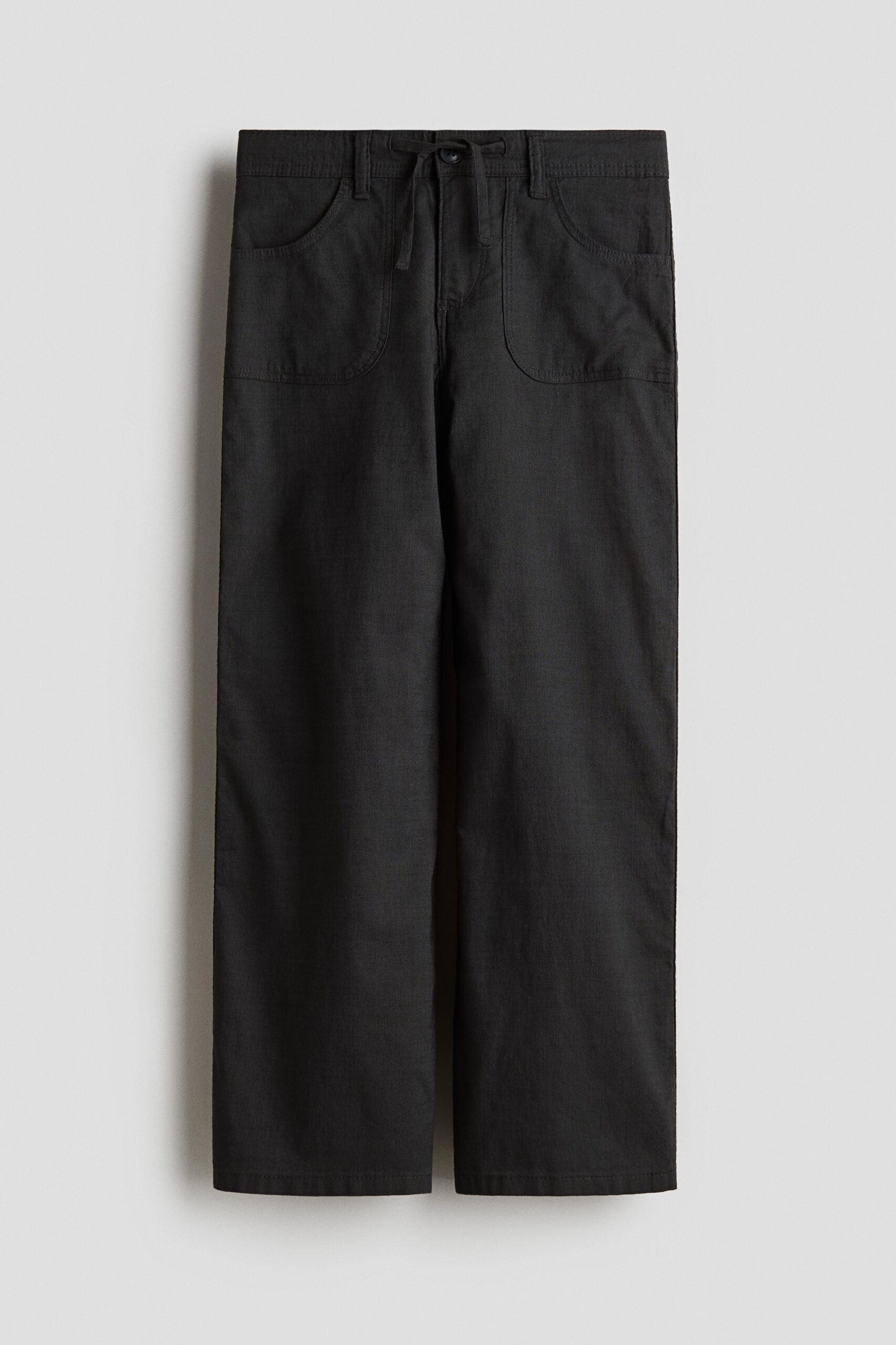H & M - Wijde katoenen broek - Zwart