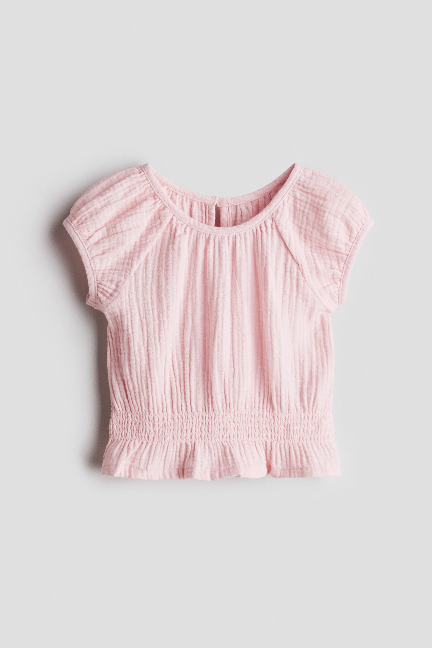 H & M - Top van katoenen mousseline - Lichtroze