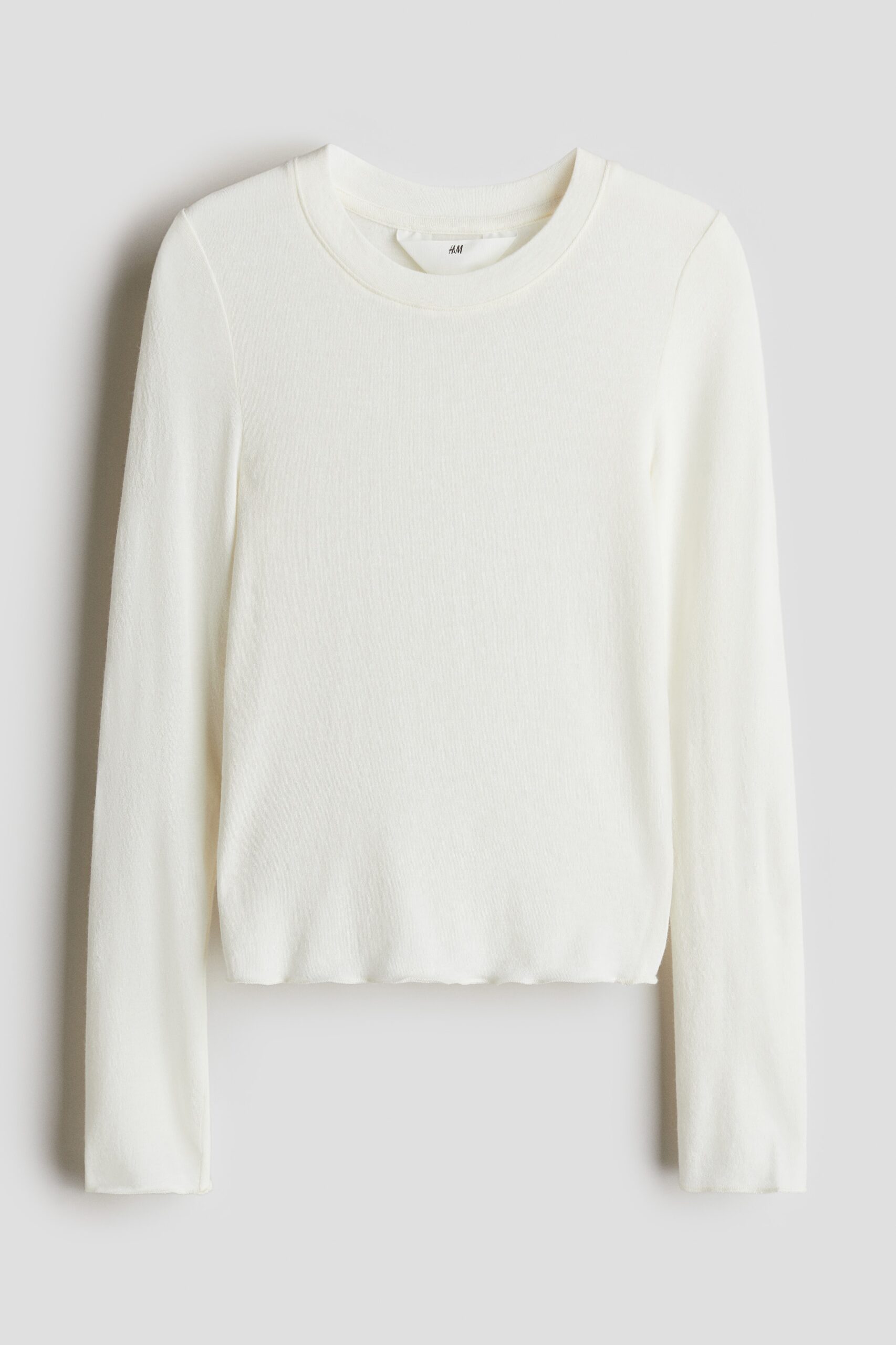 H & M - Top van kasjmiermix met lange mouwen - Wit