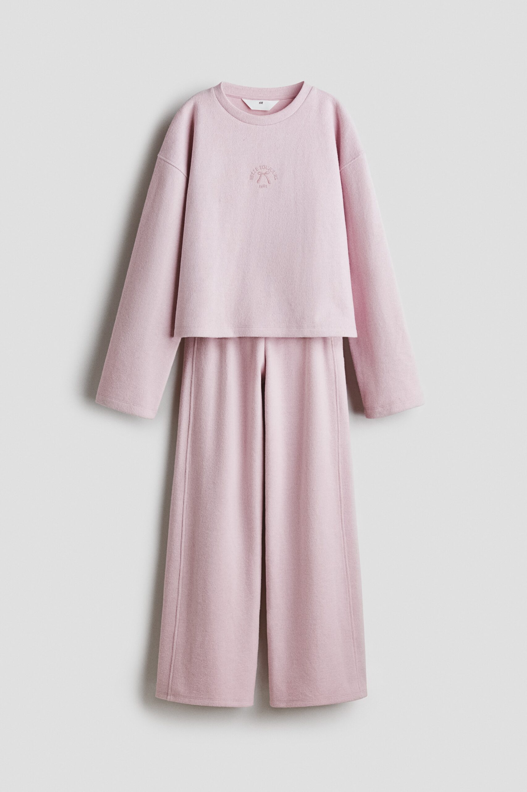 H & M - Tweedelige set van ribtricot - Lichtroze