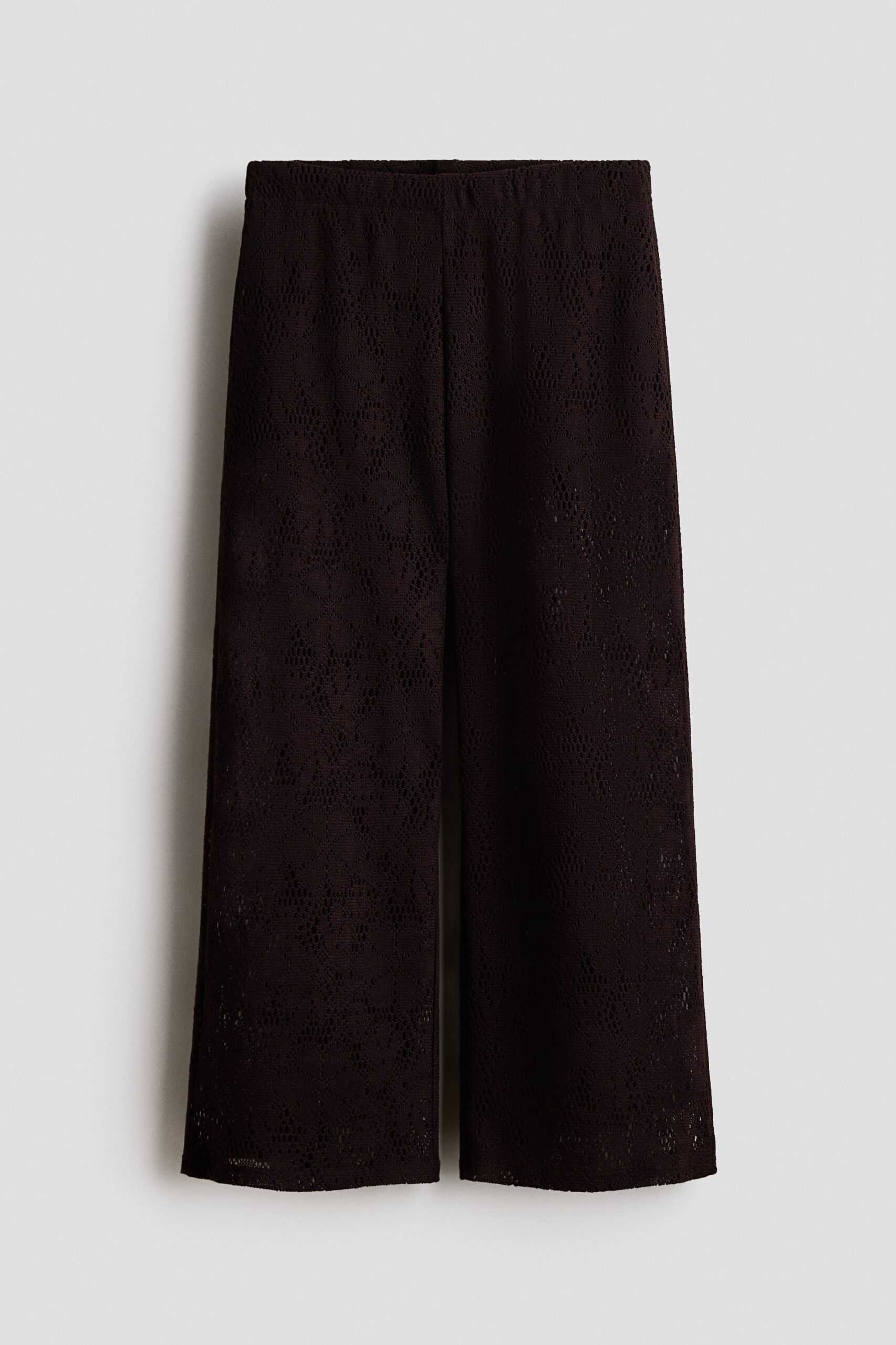 H & M - Broek met gehaakte look - Donkerbruin