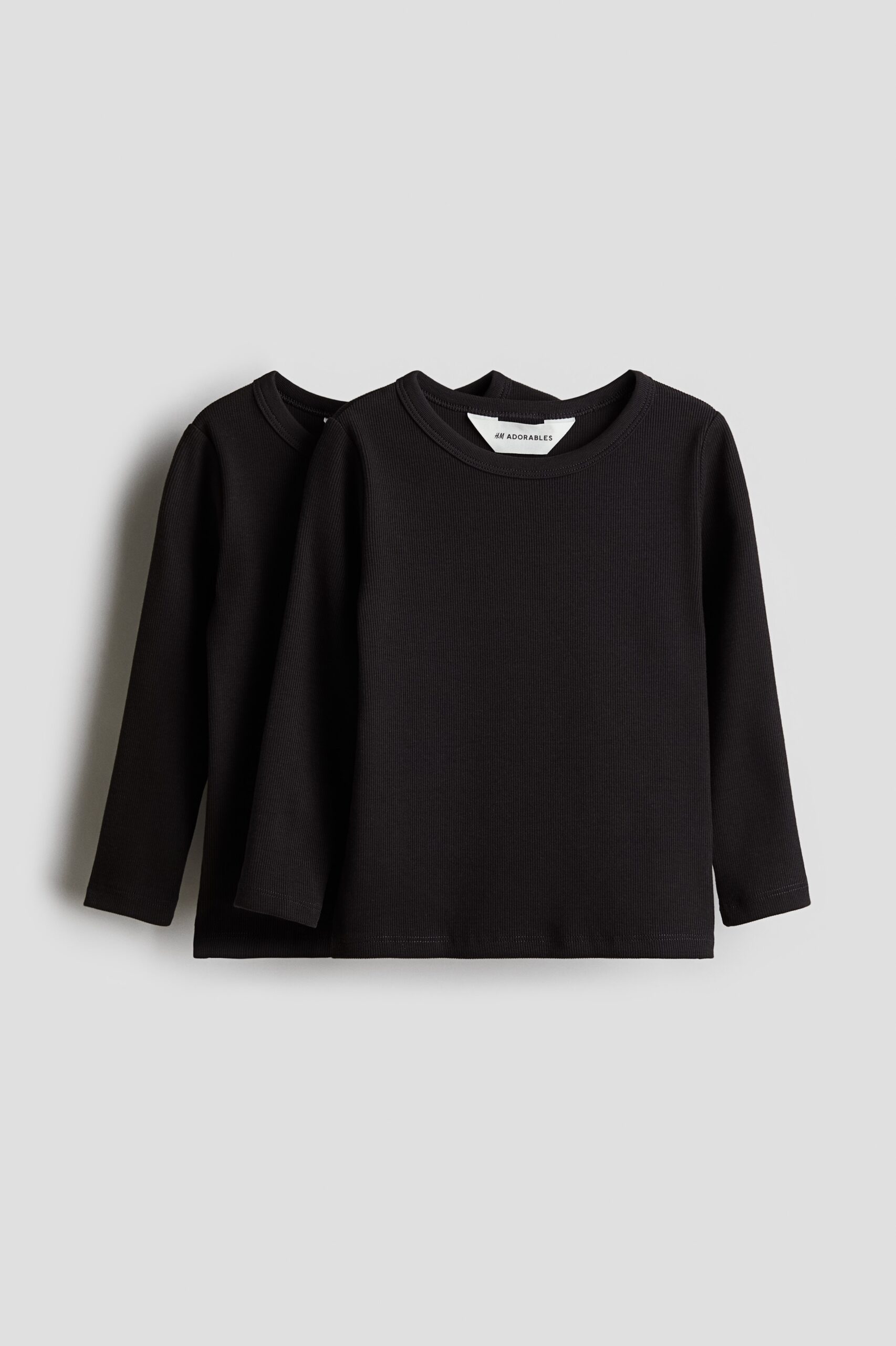 H & M - Set van 2 tricot tops van pimakatoen - Zwart