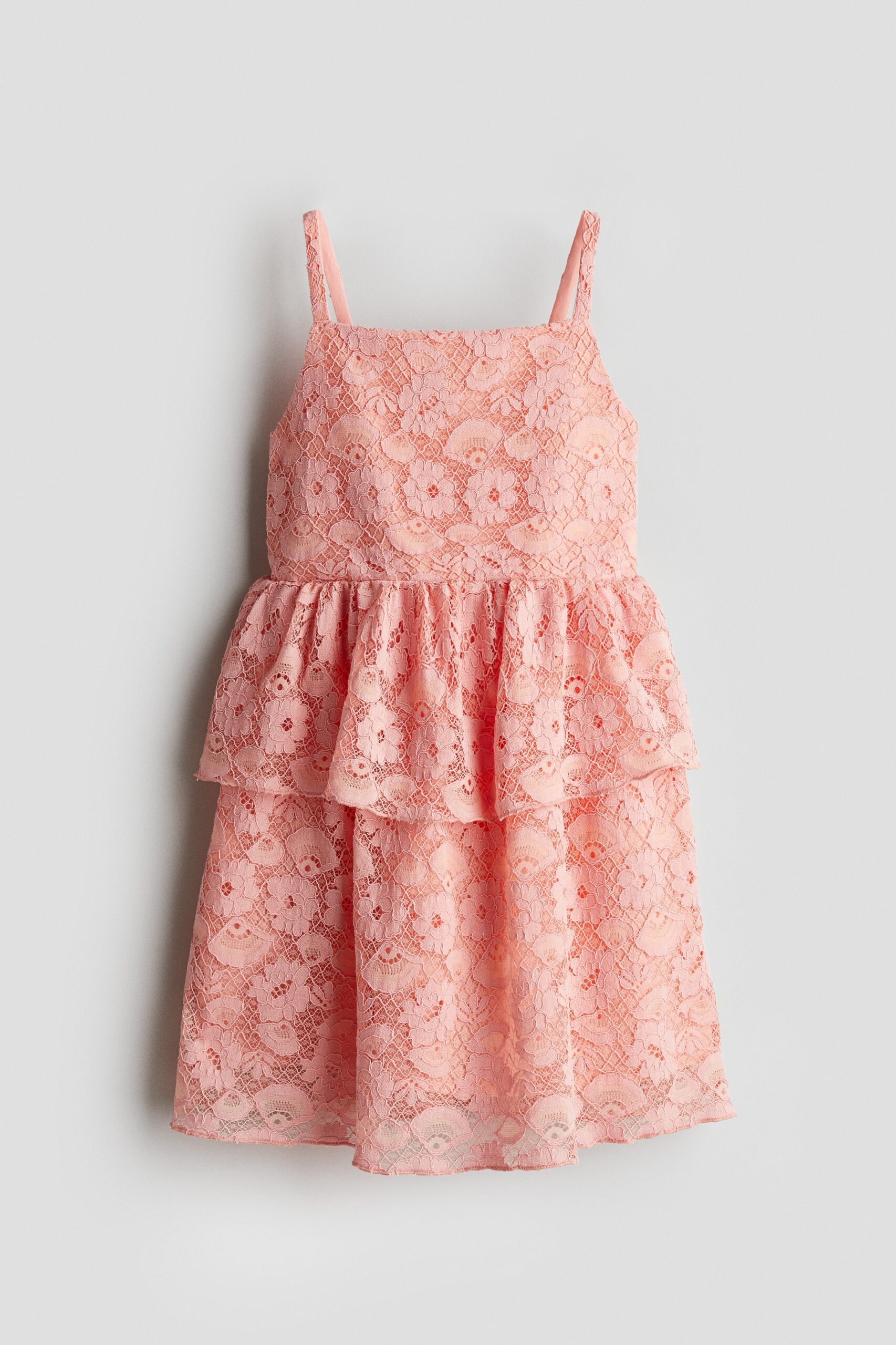 H & M - Kanten jurk met volants - Roze