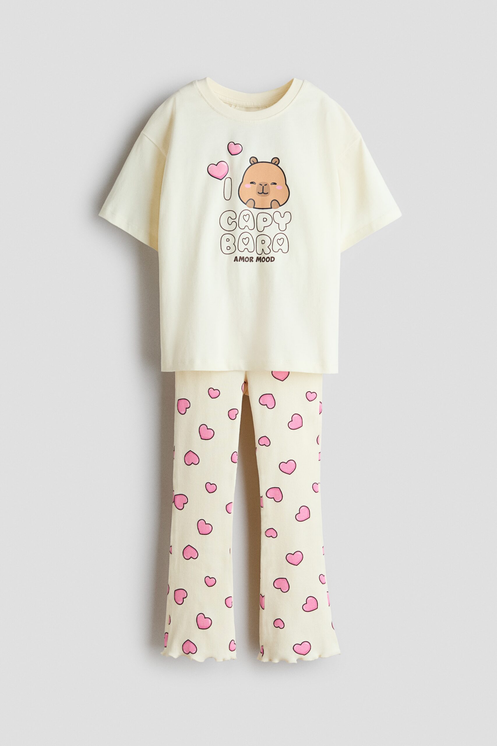 H & M - Tweedelige katoenen set met print - Roomwit/Capyfun