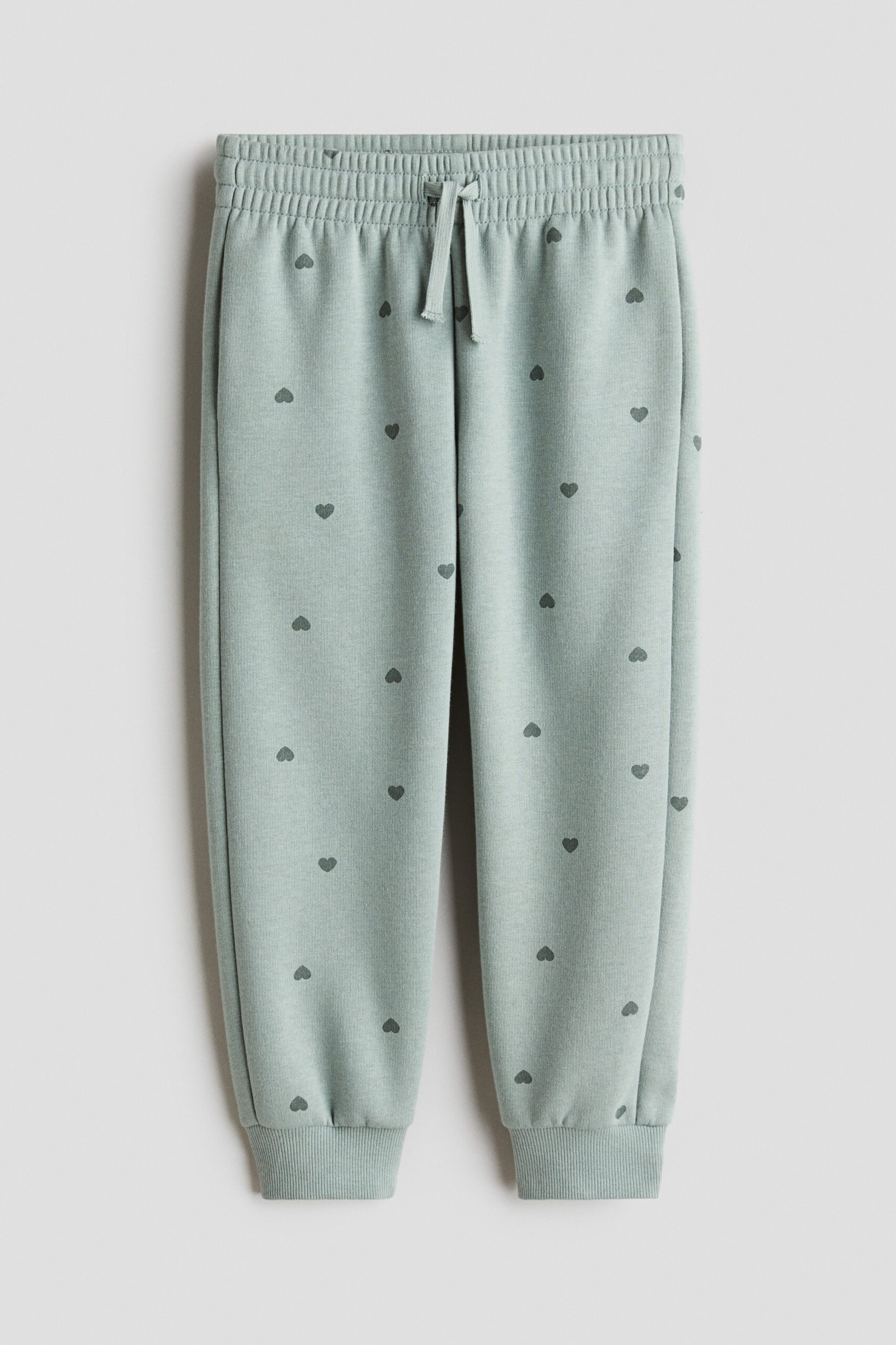 H & M - Joggers met geruwde binnenkant - Saliegroen/Hartjes