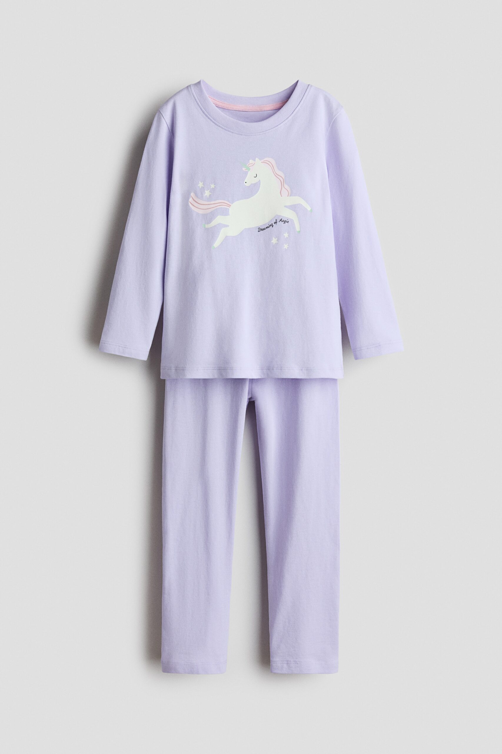H & M - Katoenen pyjama met print - Paars/Eenhoorn