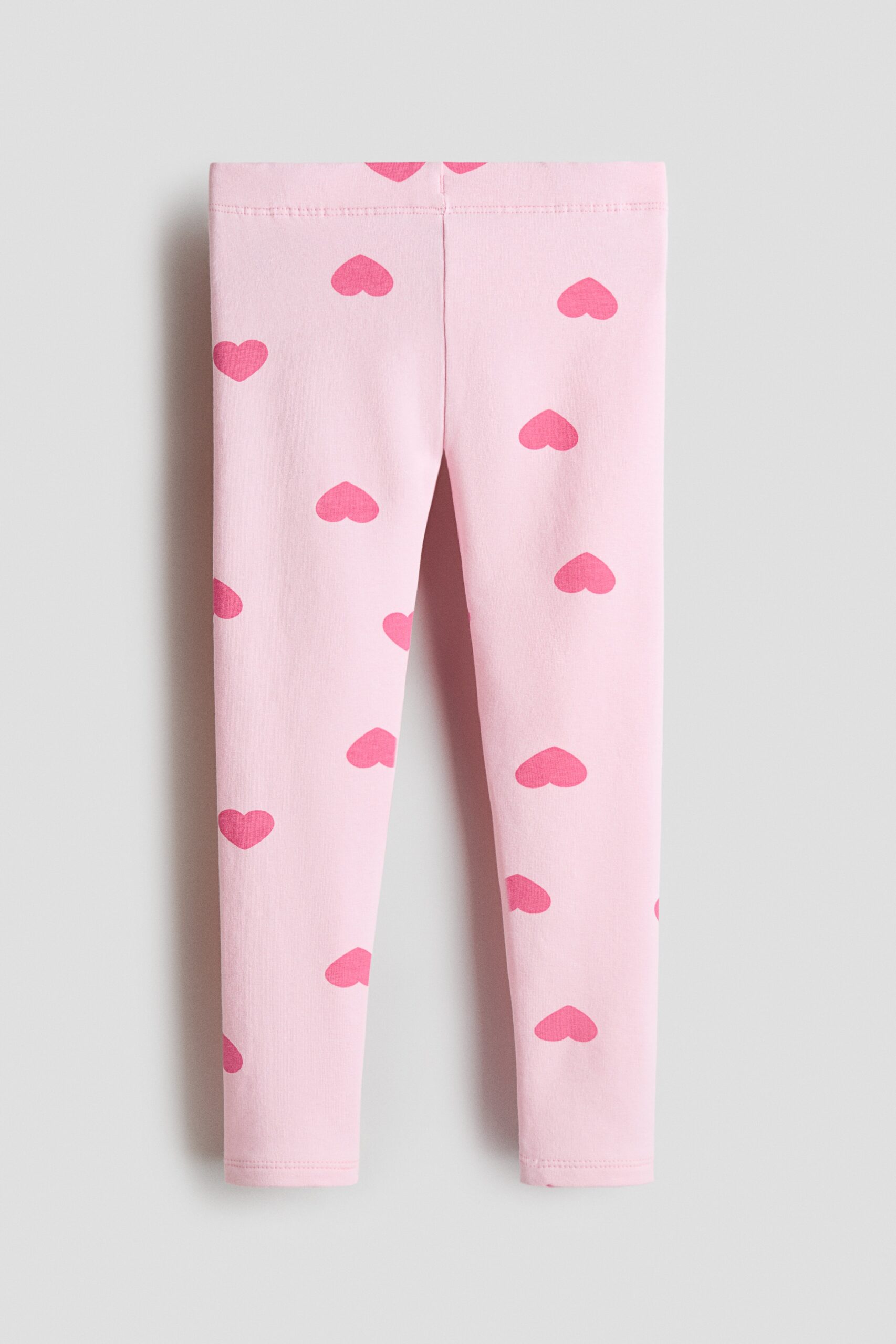 H & M - Legging met geruwde binnenkant - Light Pink/Hearts