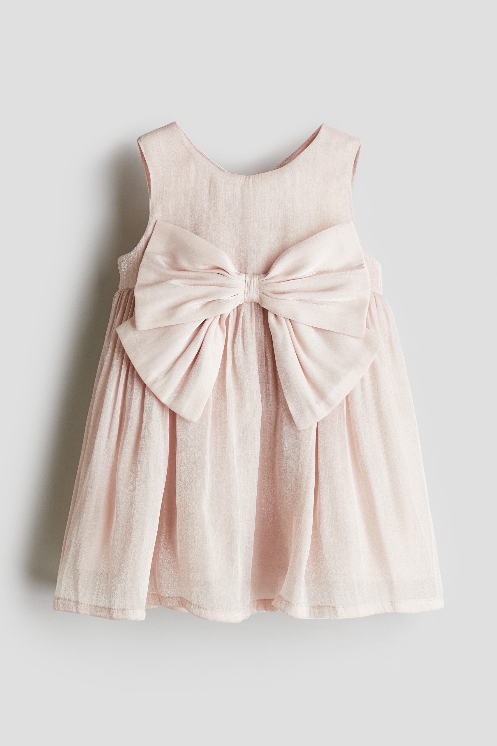 H & M - Jurk van organza met strik - Dusty Lichtroze