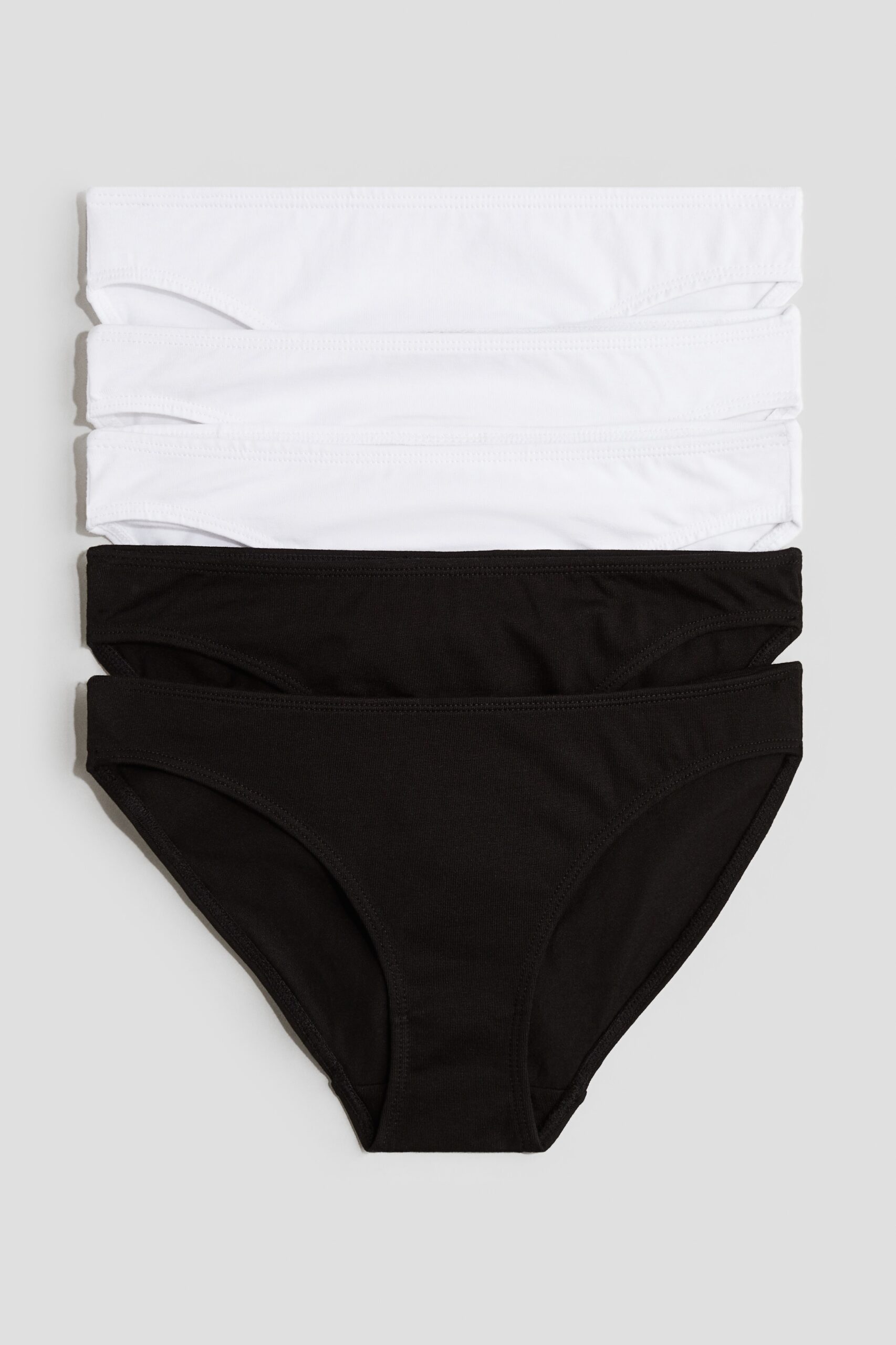 H & M - Set van 5 slips - Brief - Wit/Zwart