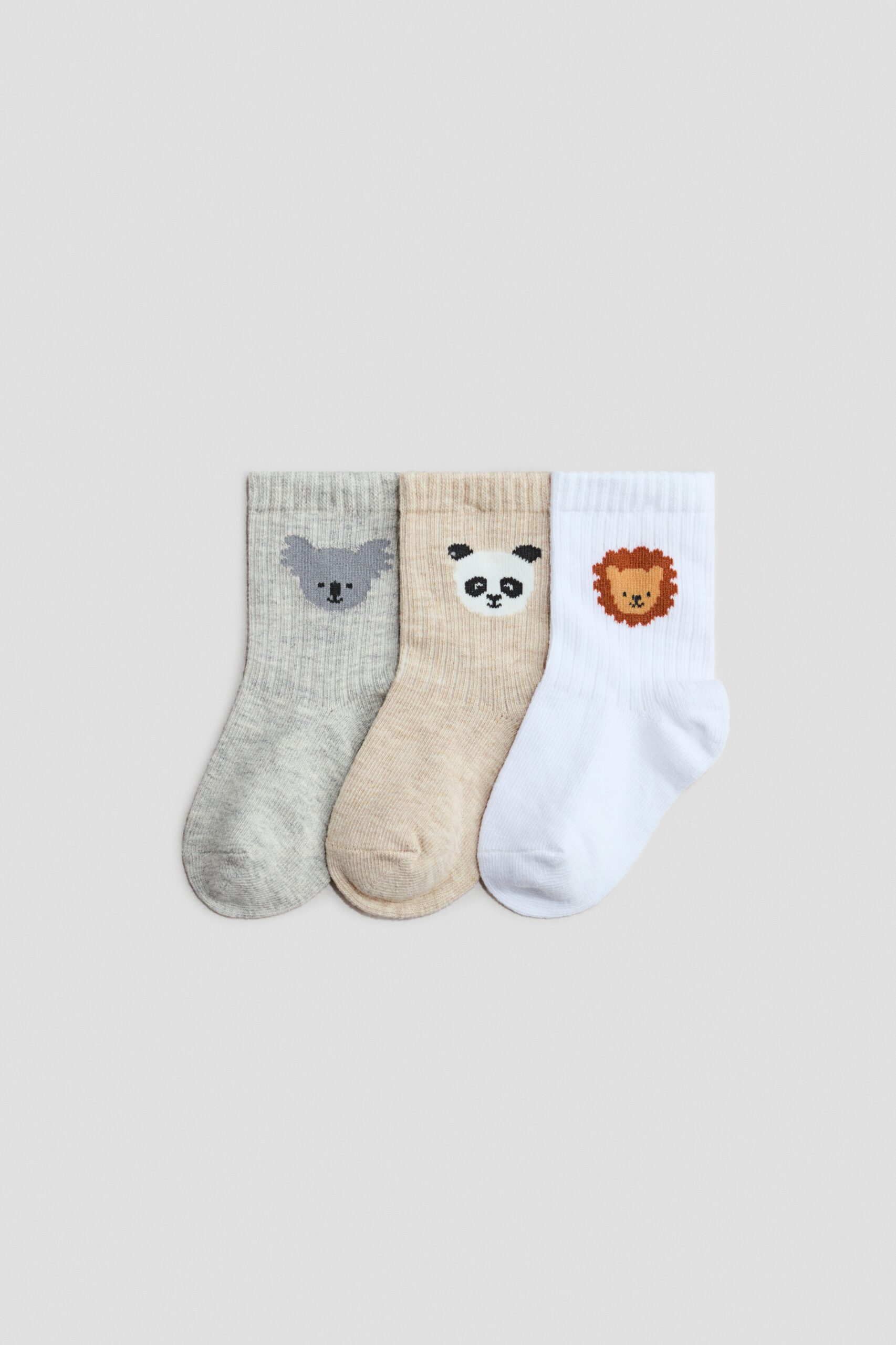 H & M - 3 paar sokken - Beige/Dieren