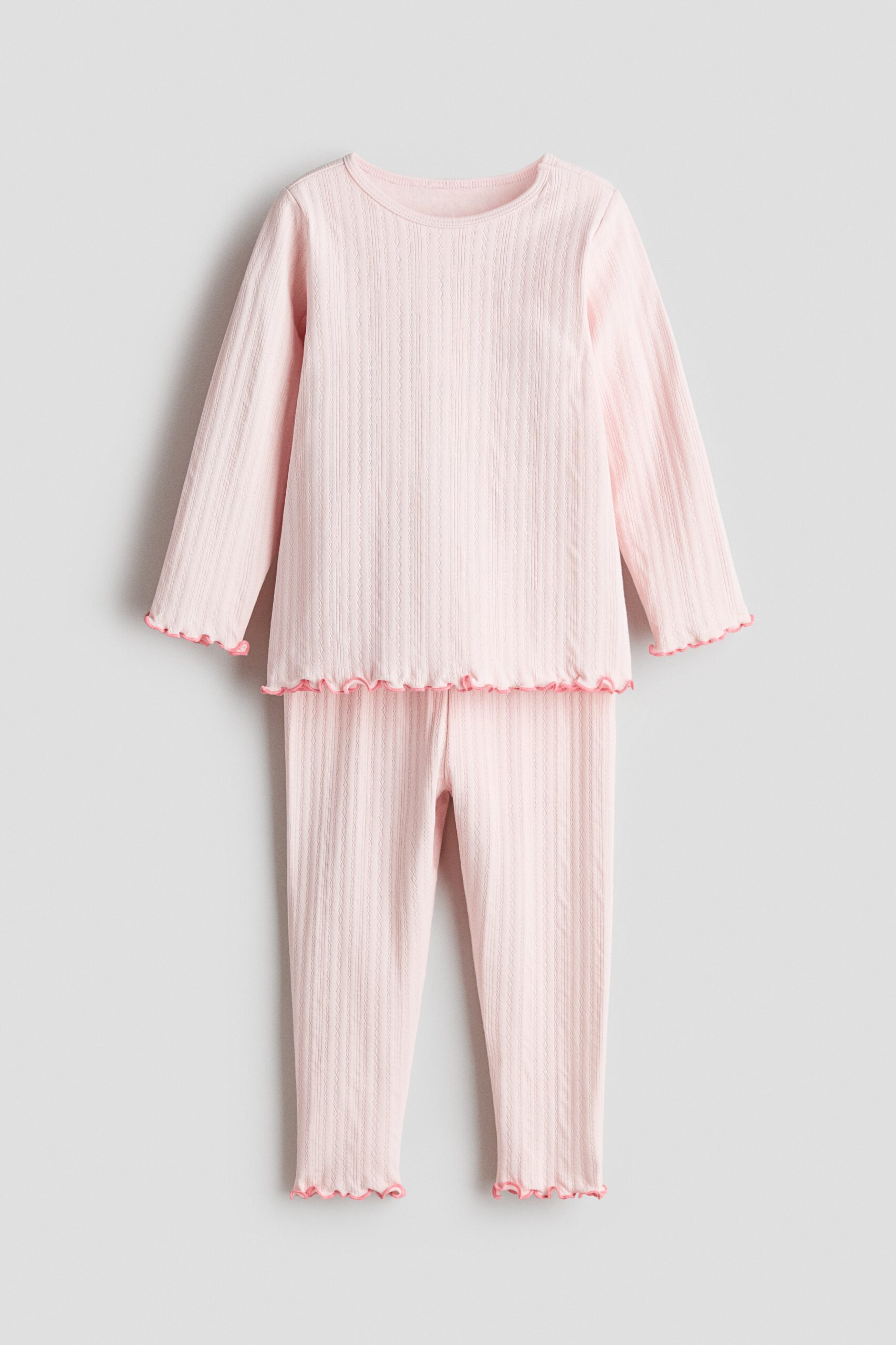 H & M - Katoenen pyjama met print - Lichtroze