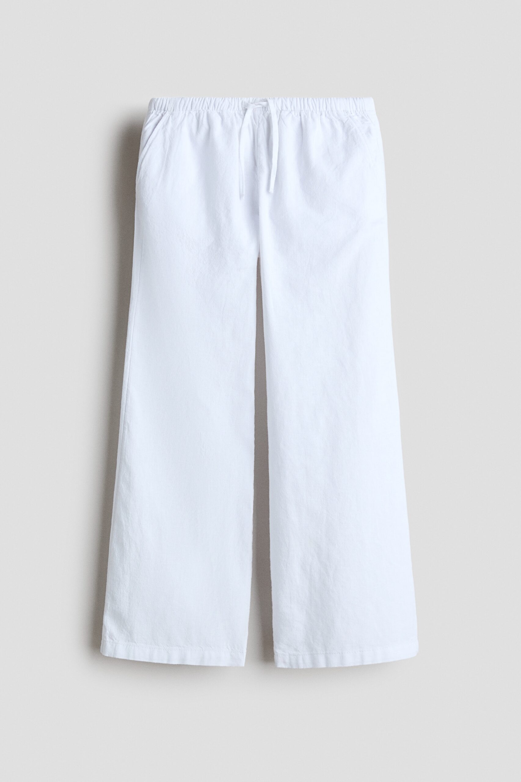 H & M - Broek van linnenmix - Wit