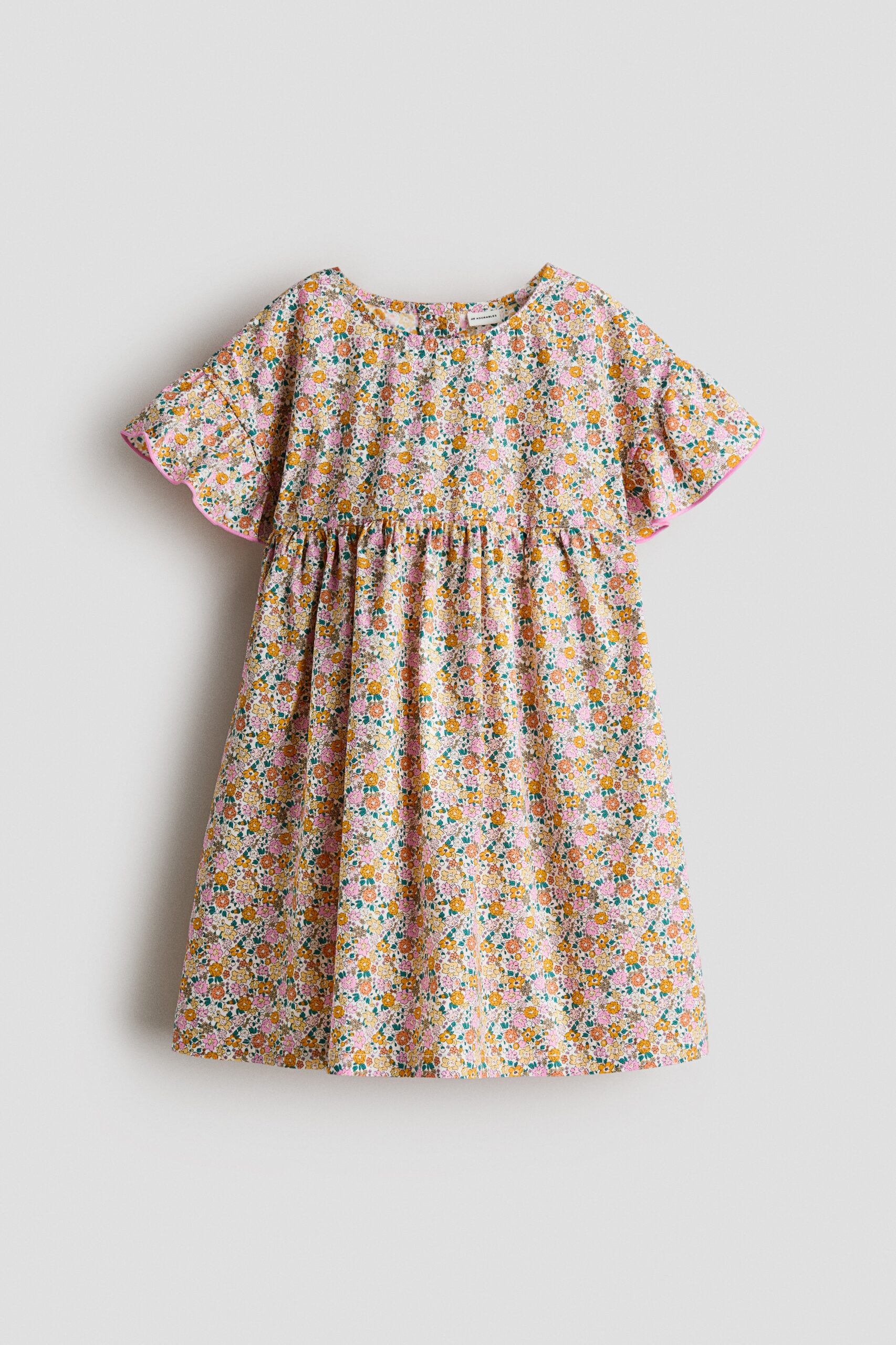 H & M - Katoenen jurk met print - Geel/Bloemen