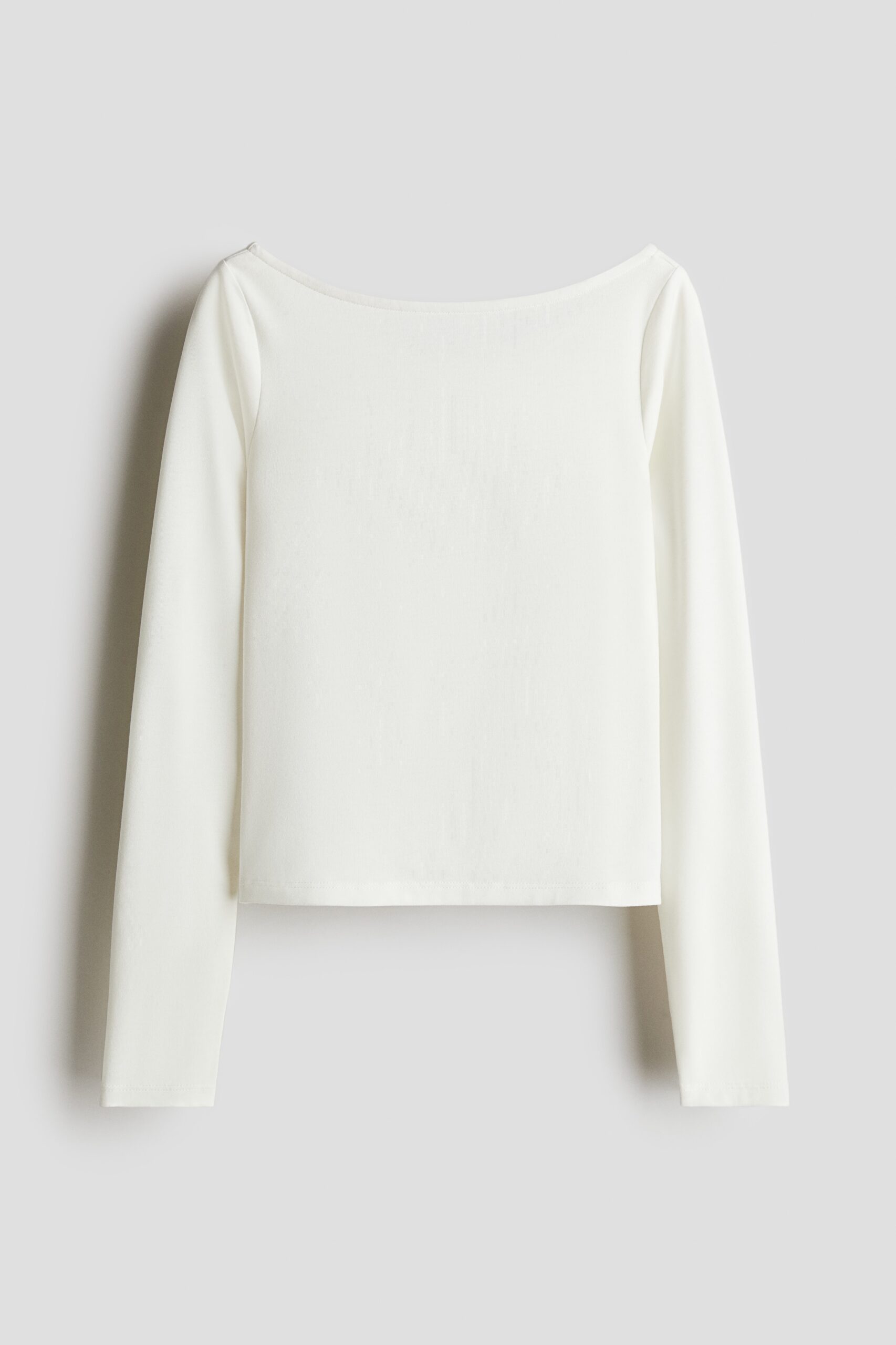 H & M - Tricot top met cutout - Wit