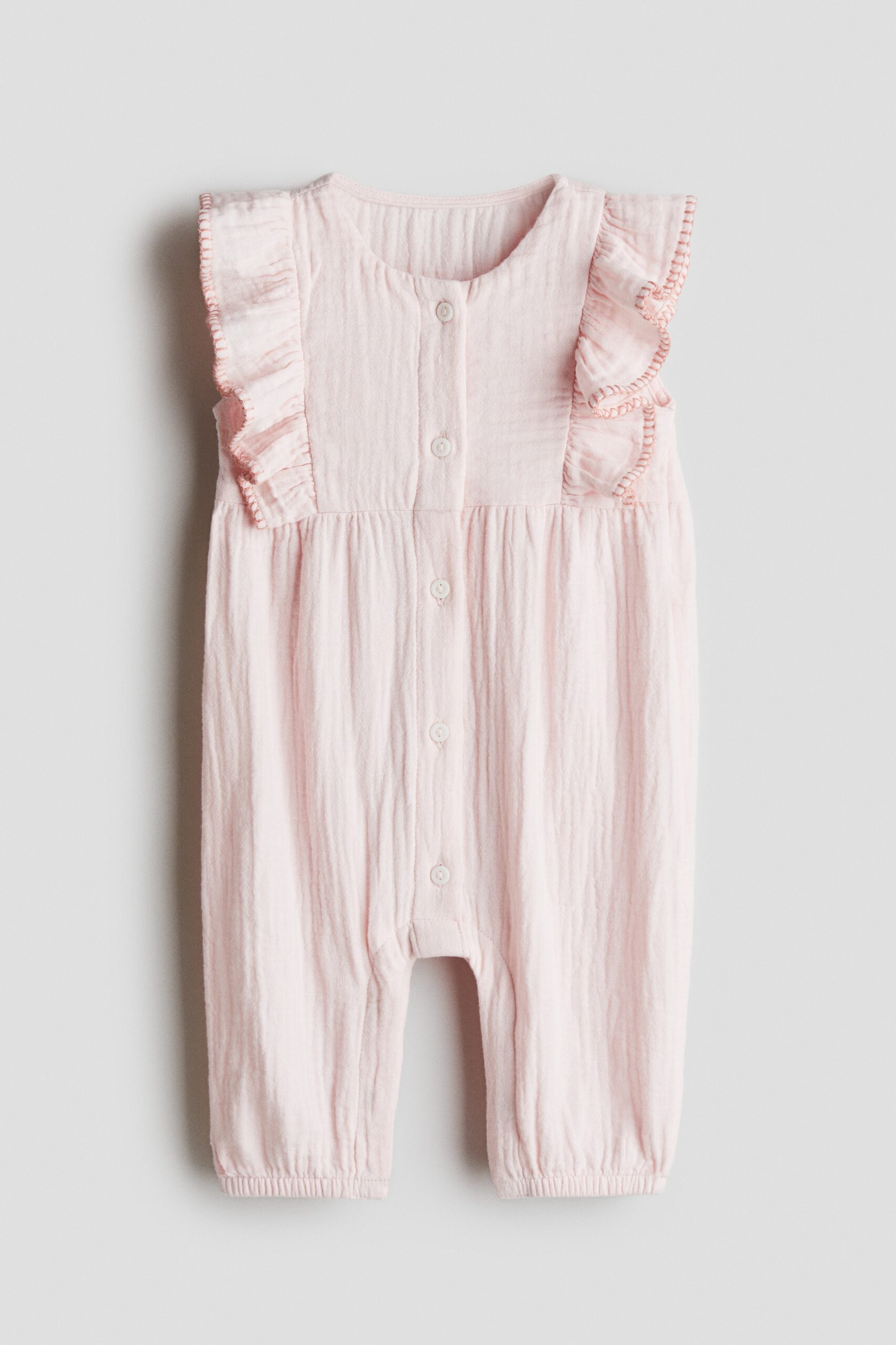 H & M - Boxpakje van mousseline met volants - Lichtroze