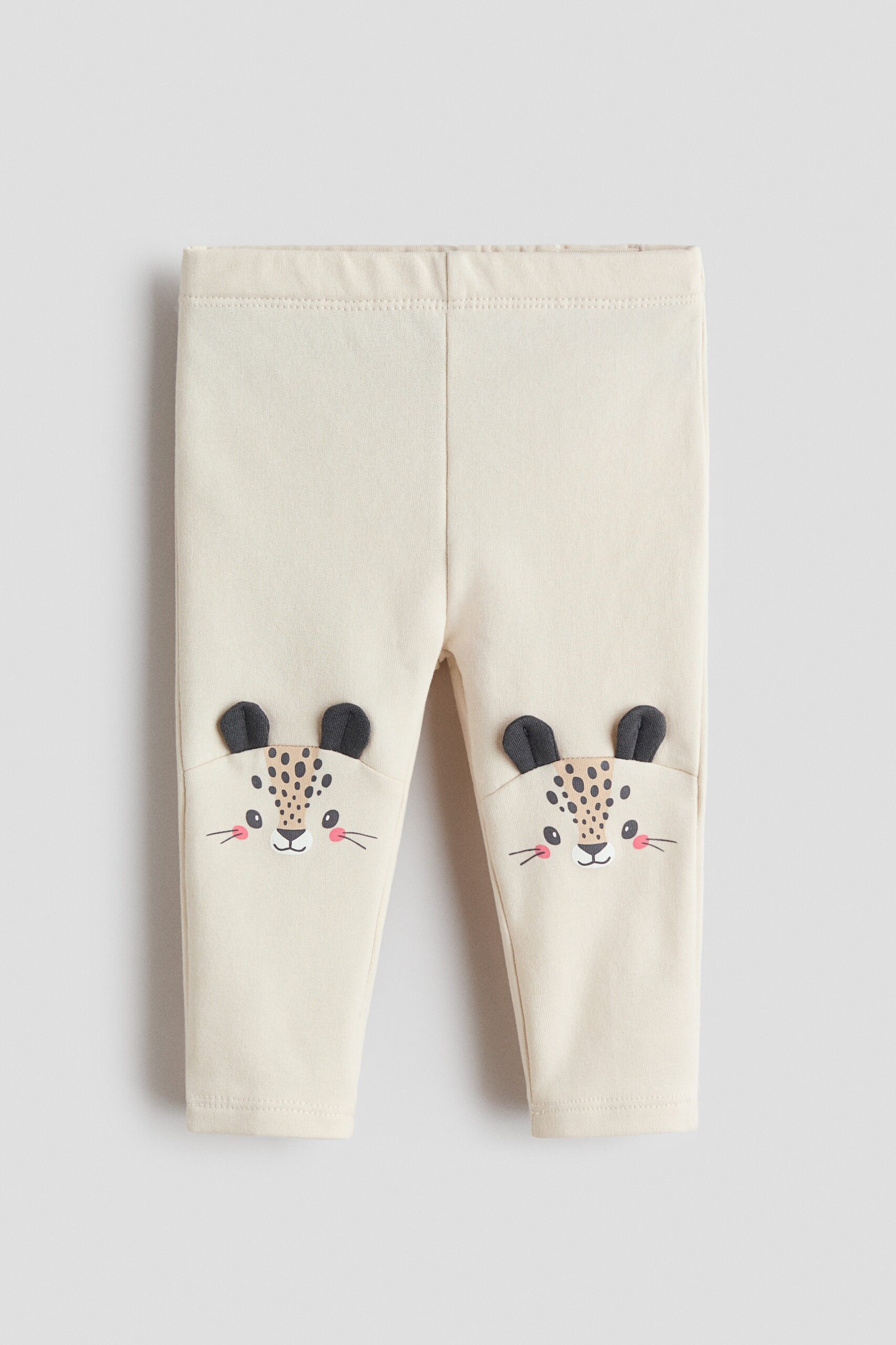 H & M - Legging met geruwde binnenkant - Lichtbeige/Luipaarden