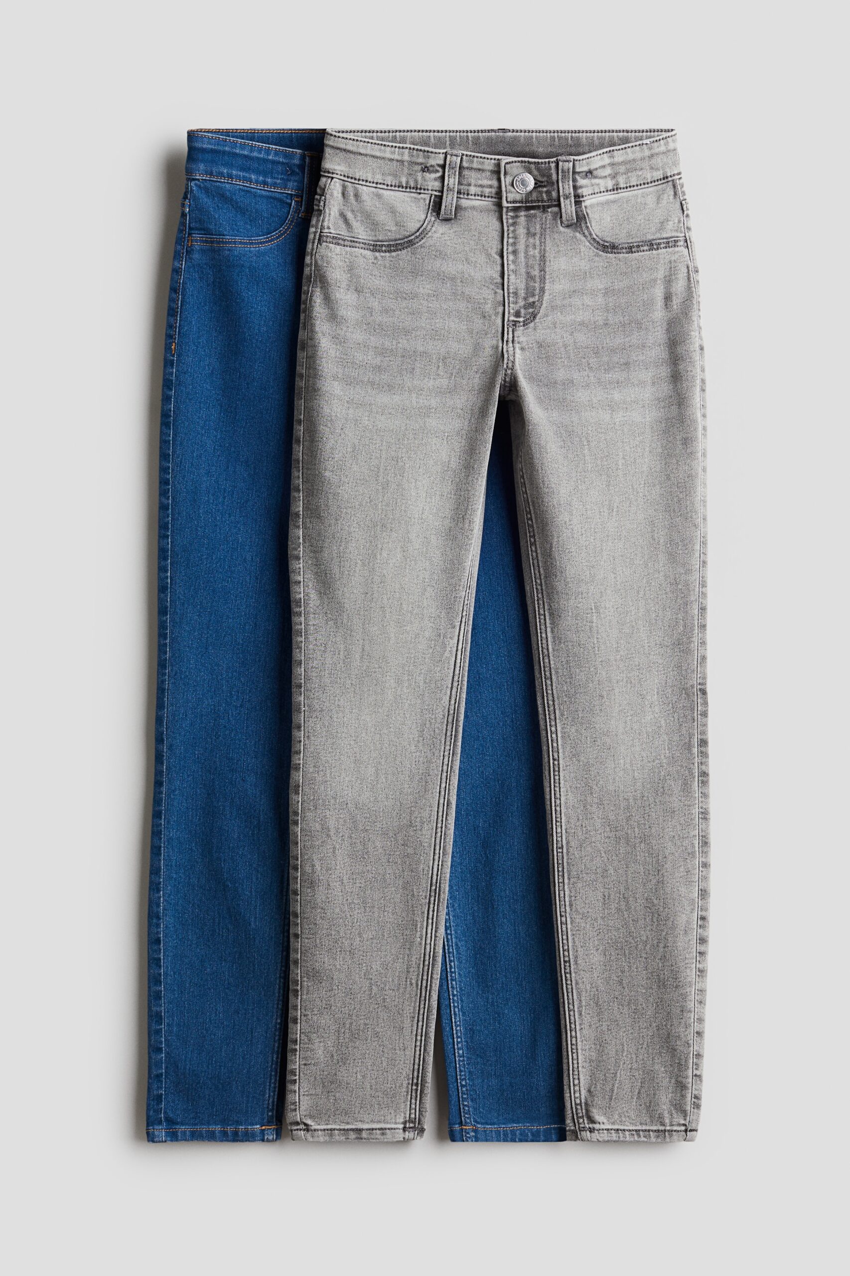 H & M - Set van 2 Skinny Fit Jeans - Denimblauw/Denimgrijs