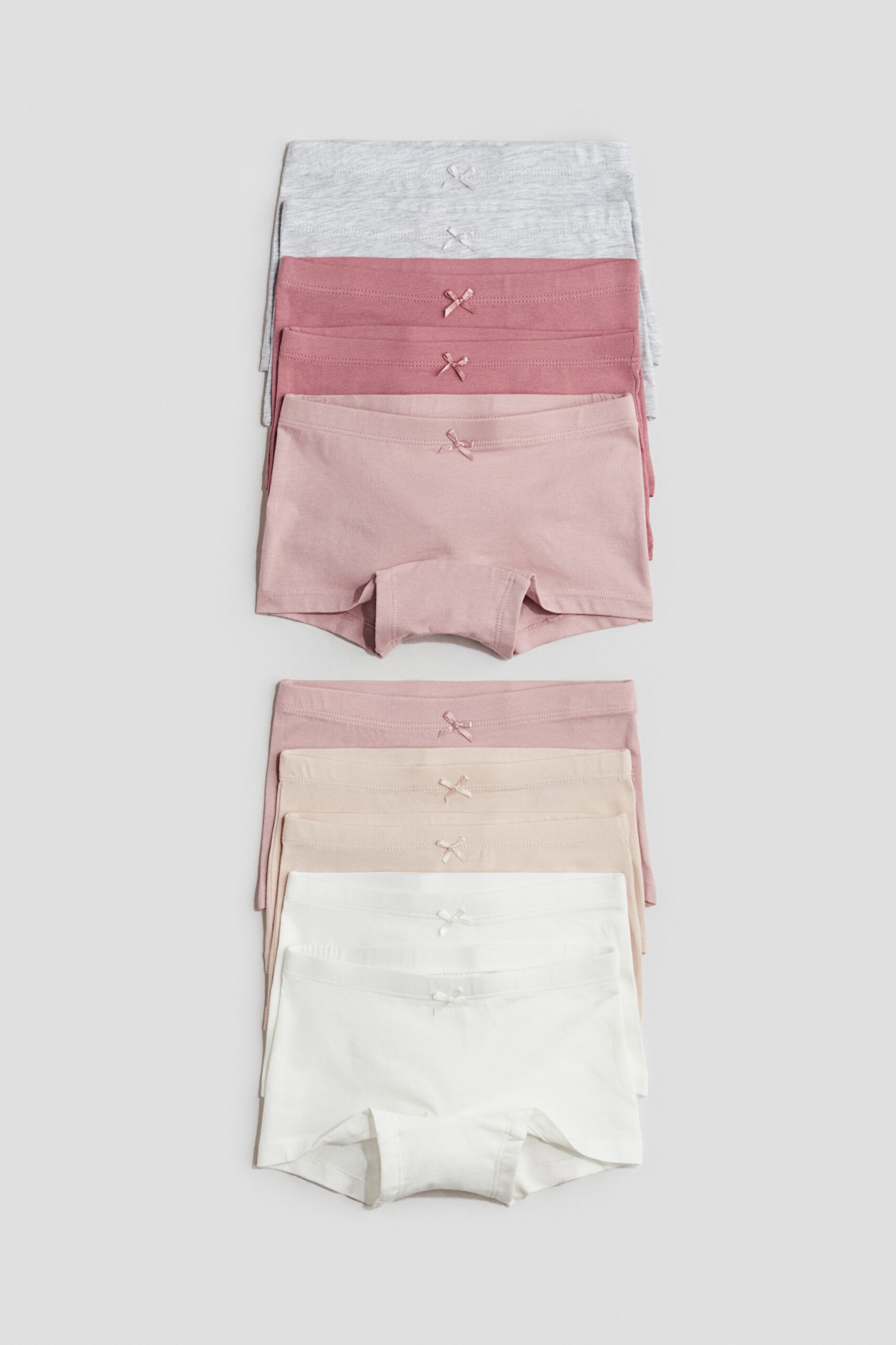 H & M - Set van 10 katoenen boxerslips - Dusty Roze/Grijs Gemêleerd