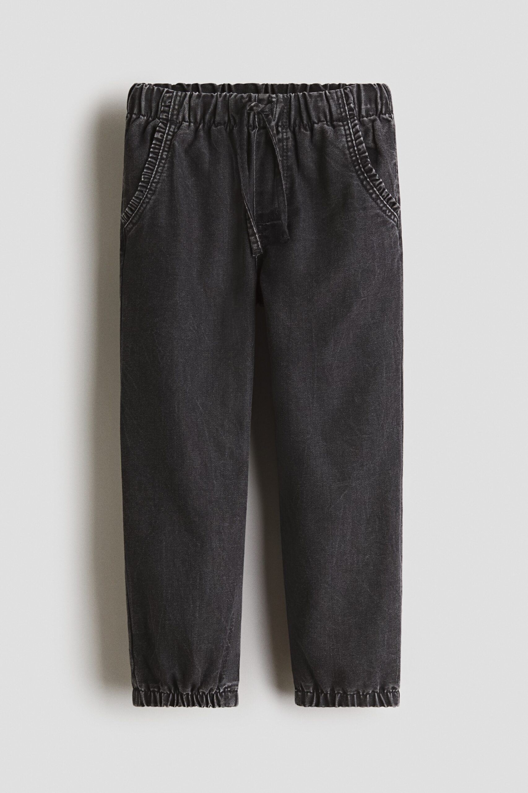 H & M - Denim joggers - Washed Denimzwart