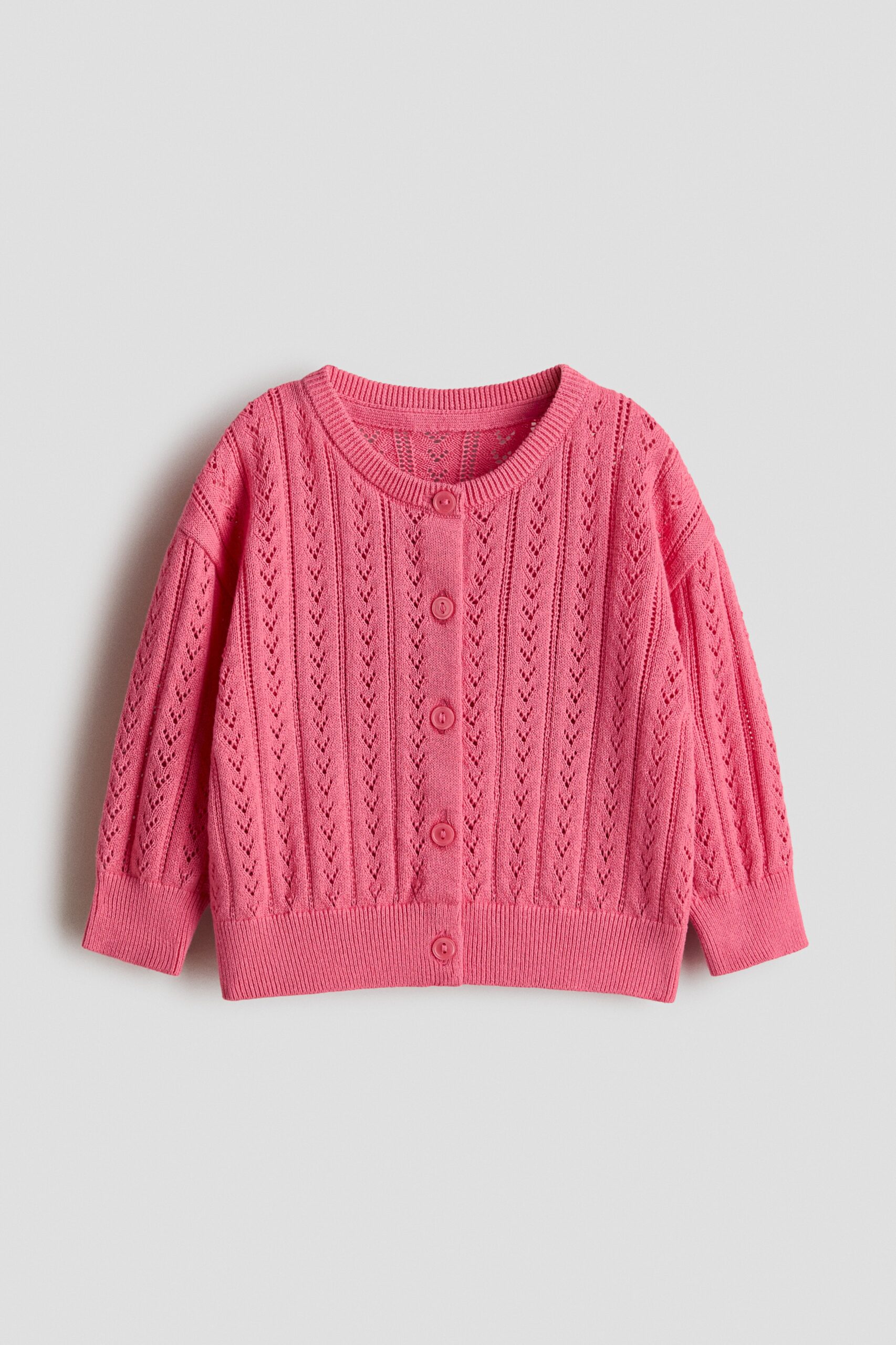 H & M - Katoenen vest met ingebreid dessin - Felroze