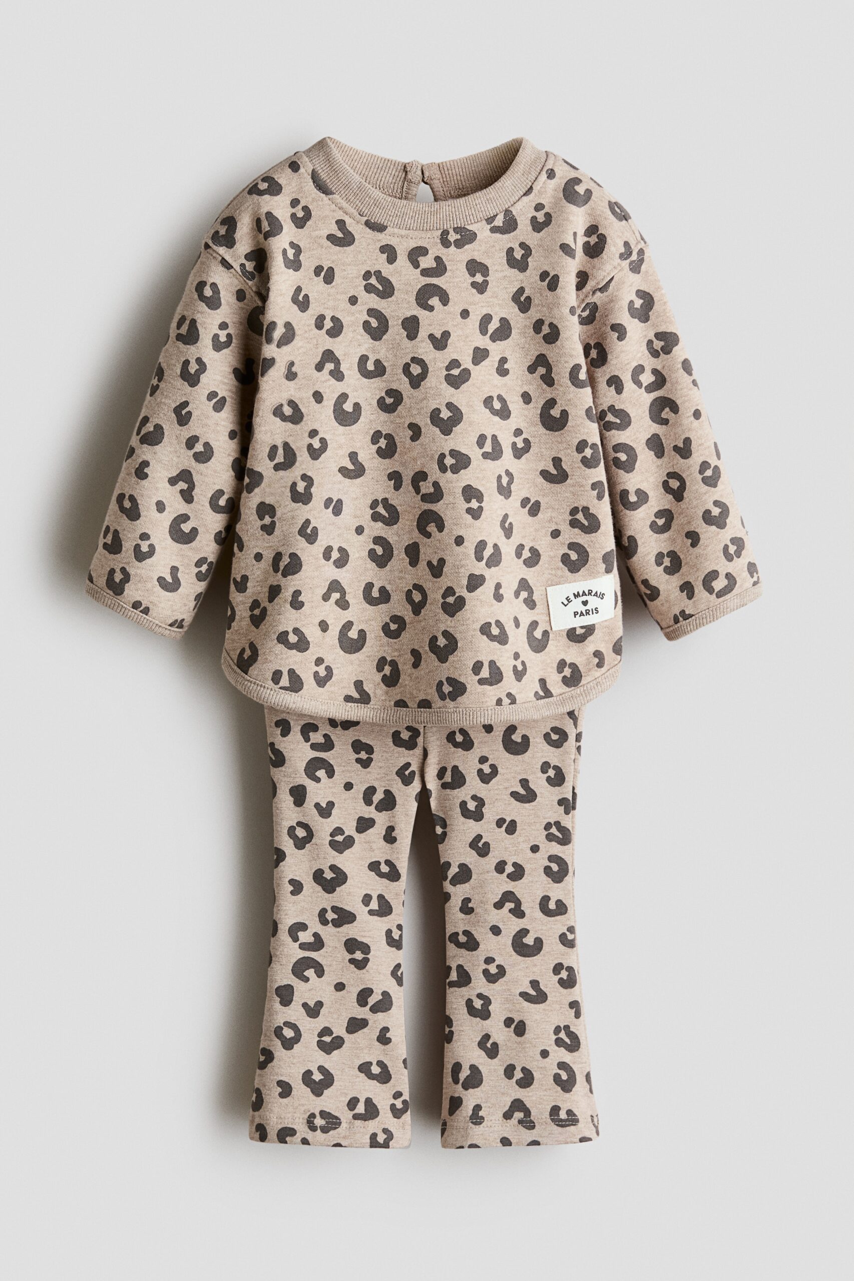 H & M - Tweedelige set met print - Lichtbeige/Luipaarddessin