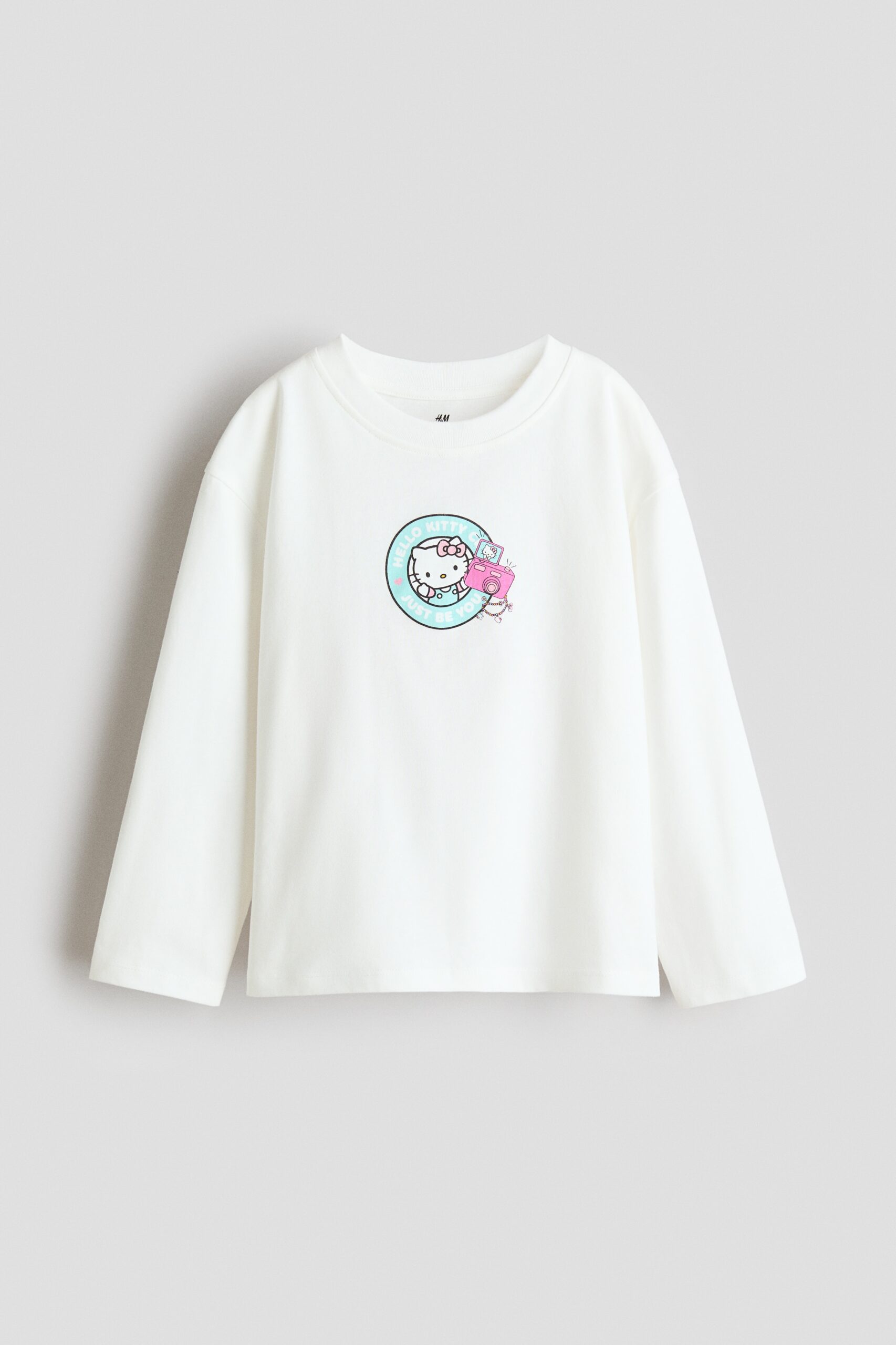 H & M - Top met lange mouwen - Roomwit/Hello Kitty