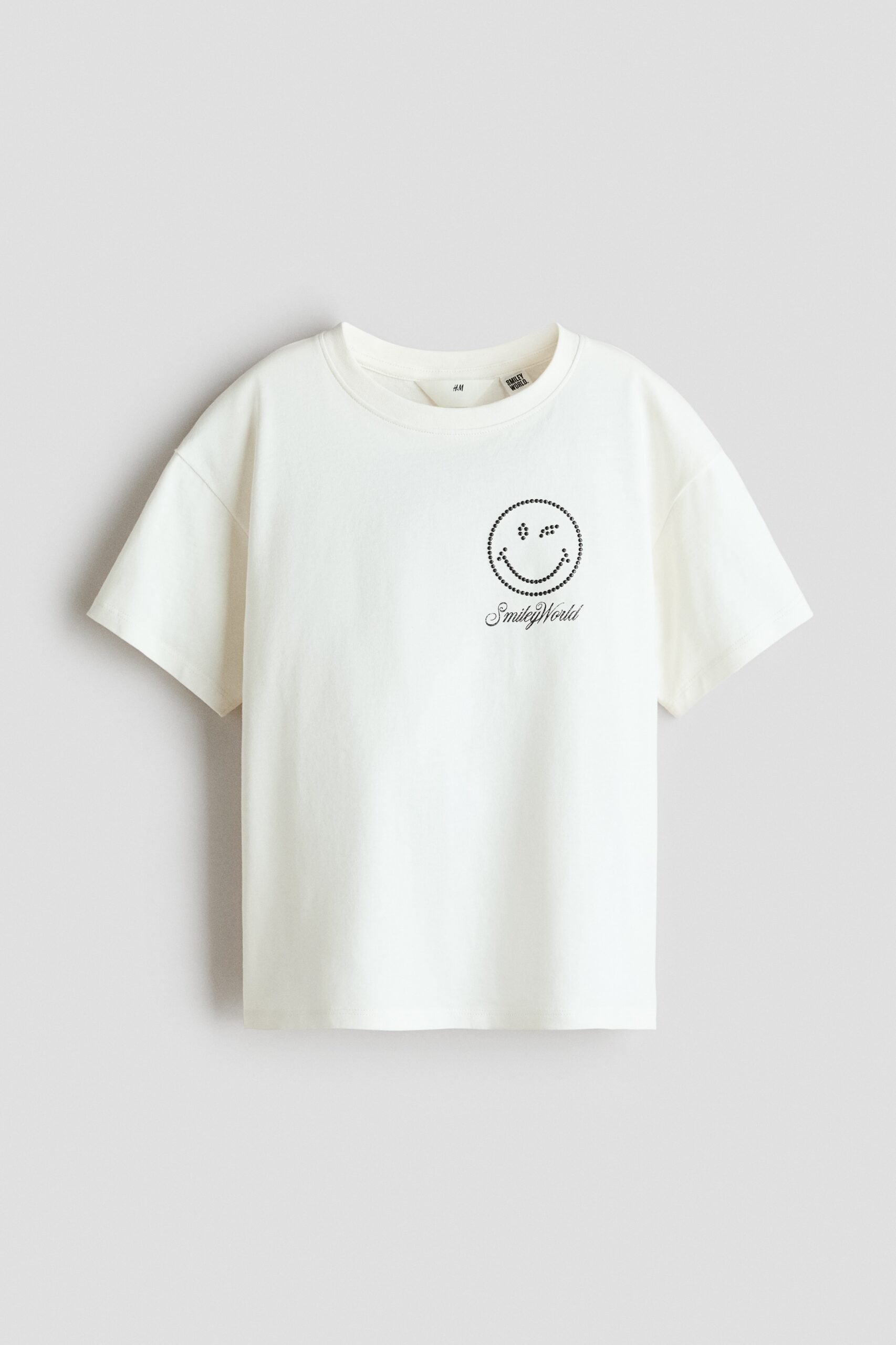 H & M - Katoenen T-shirt met print - Ivoorwit/Smileyworld