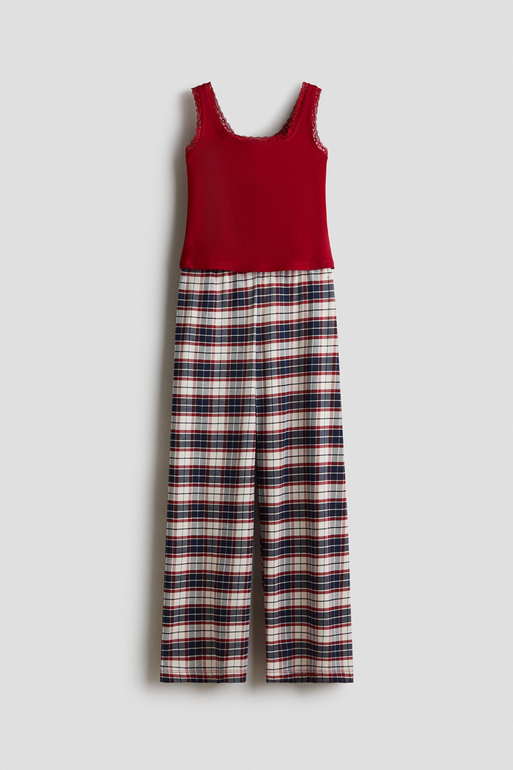 H & M - Katoenen pyjama - Rood/Geruit