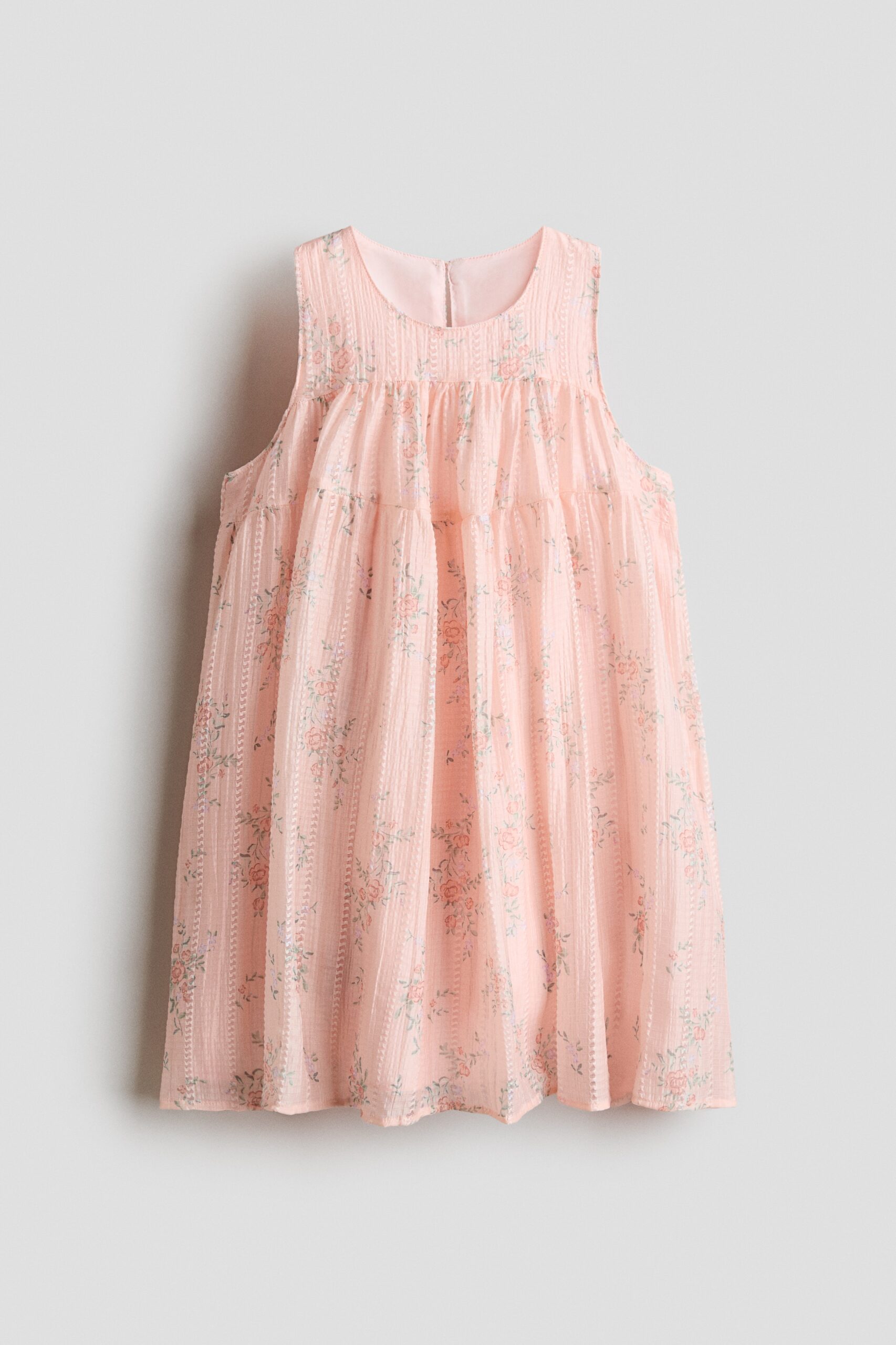 H & M - A-linejurk - Lichtroze/Bloemen
