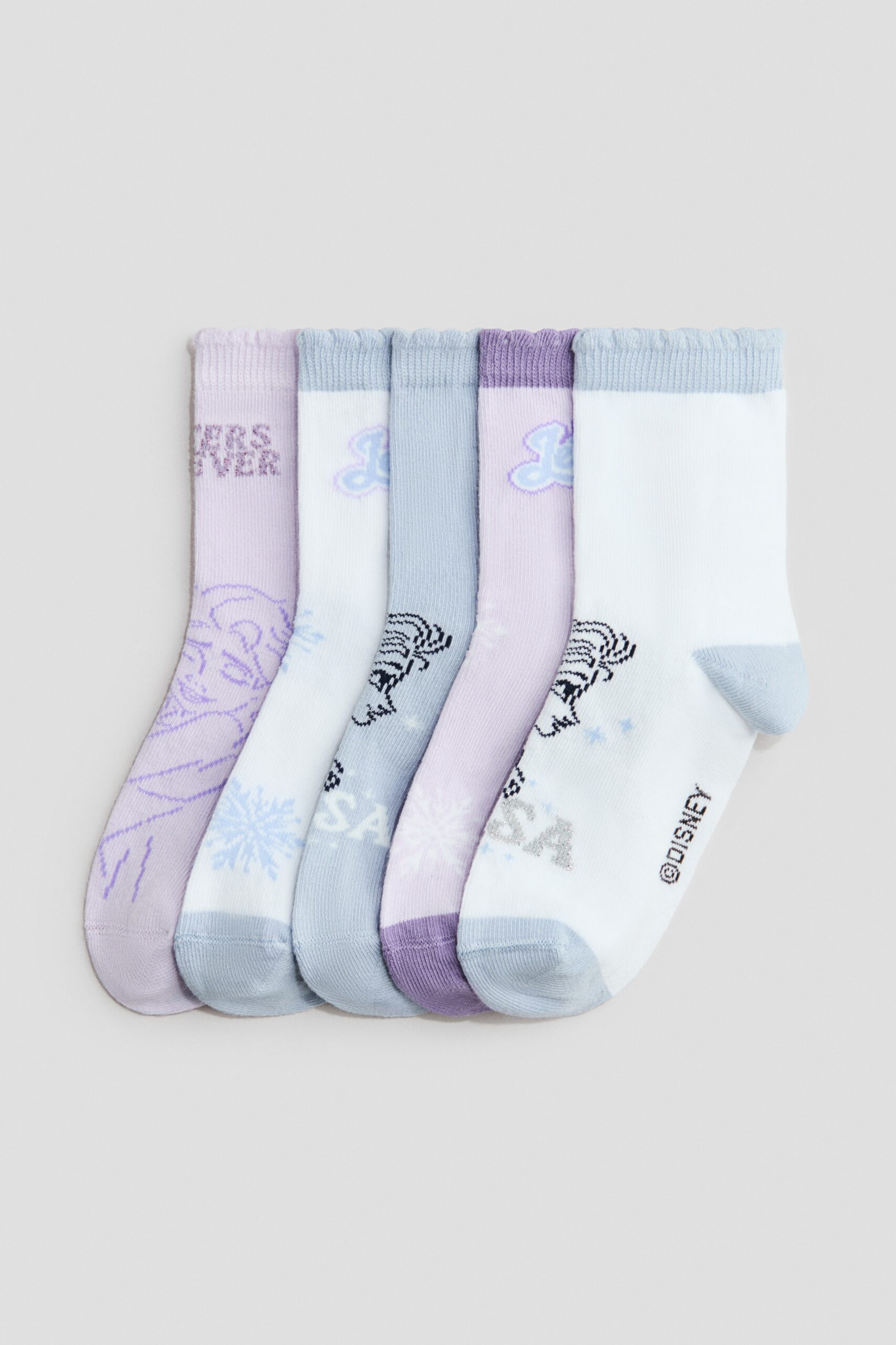 H & M - 5 paar sokken met motief - Lichtblauw/Frozen