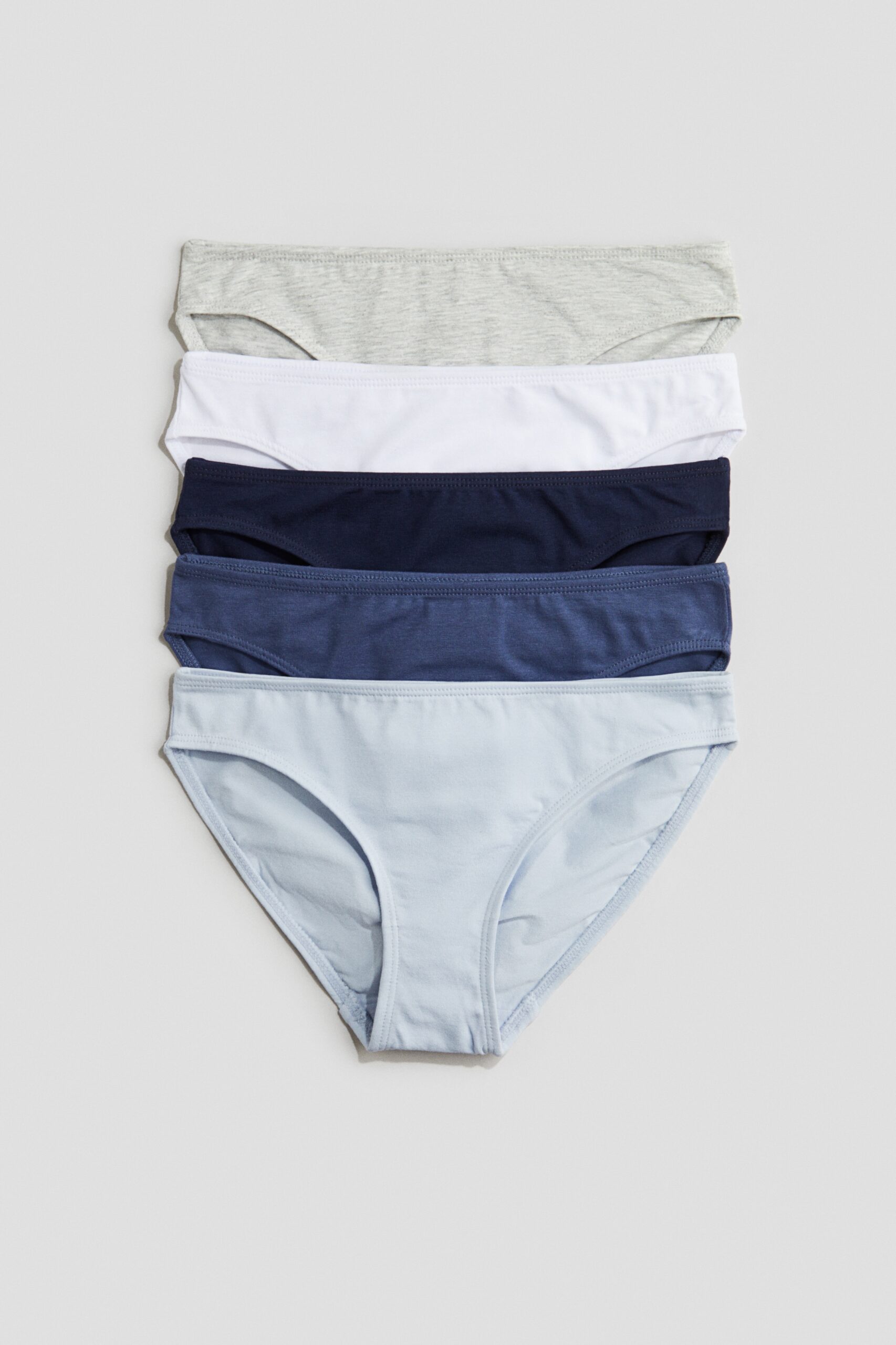 H & M - Set van 5 slips - Brief - Blauw/Wit/Grijs
