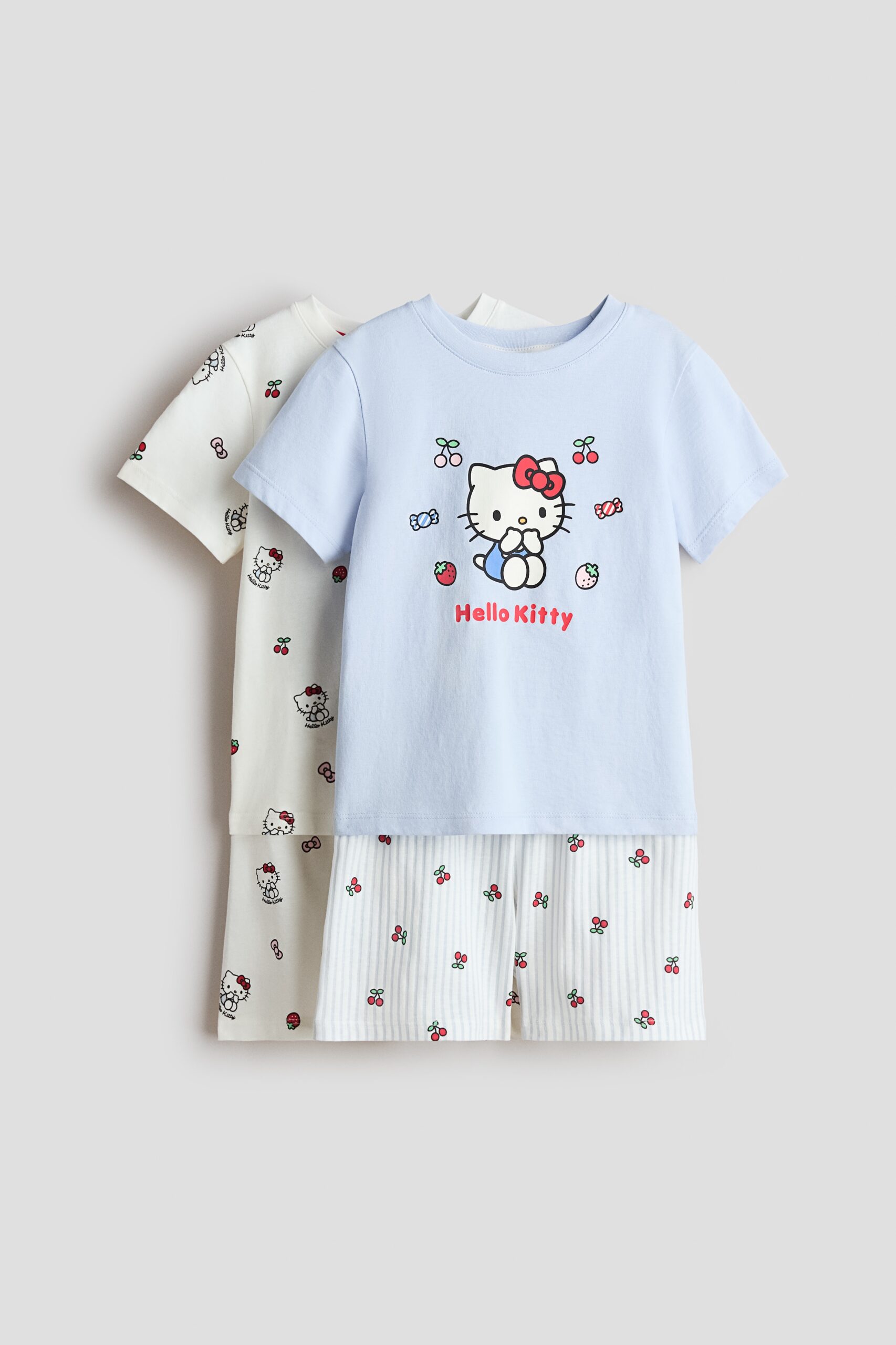 H & M - Set van 2 pyjama‘s met print - Roomwit/Hello Kitty
