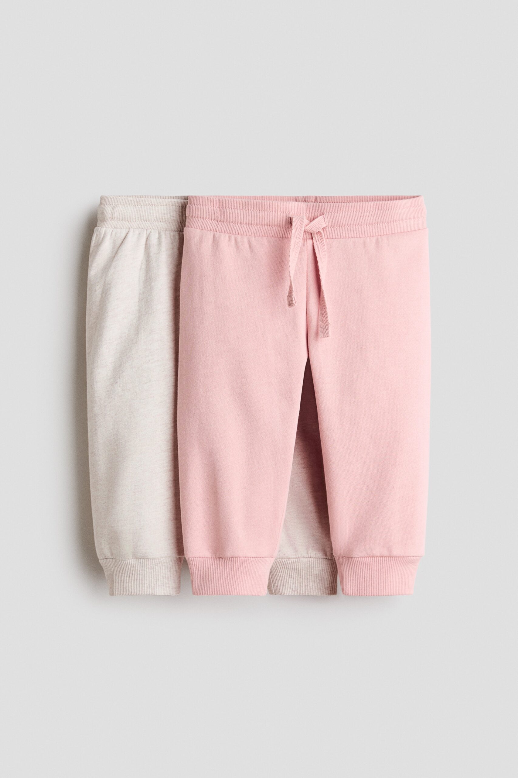H & M - Set van 2 joggers van joggingstof - Lichtroze/Lichtbeige