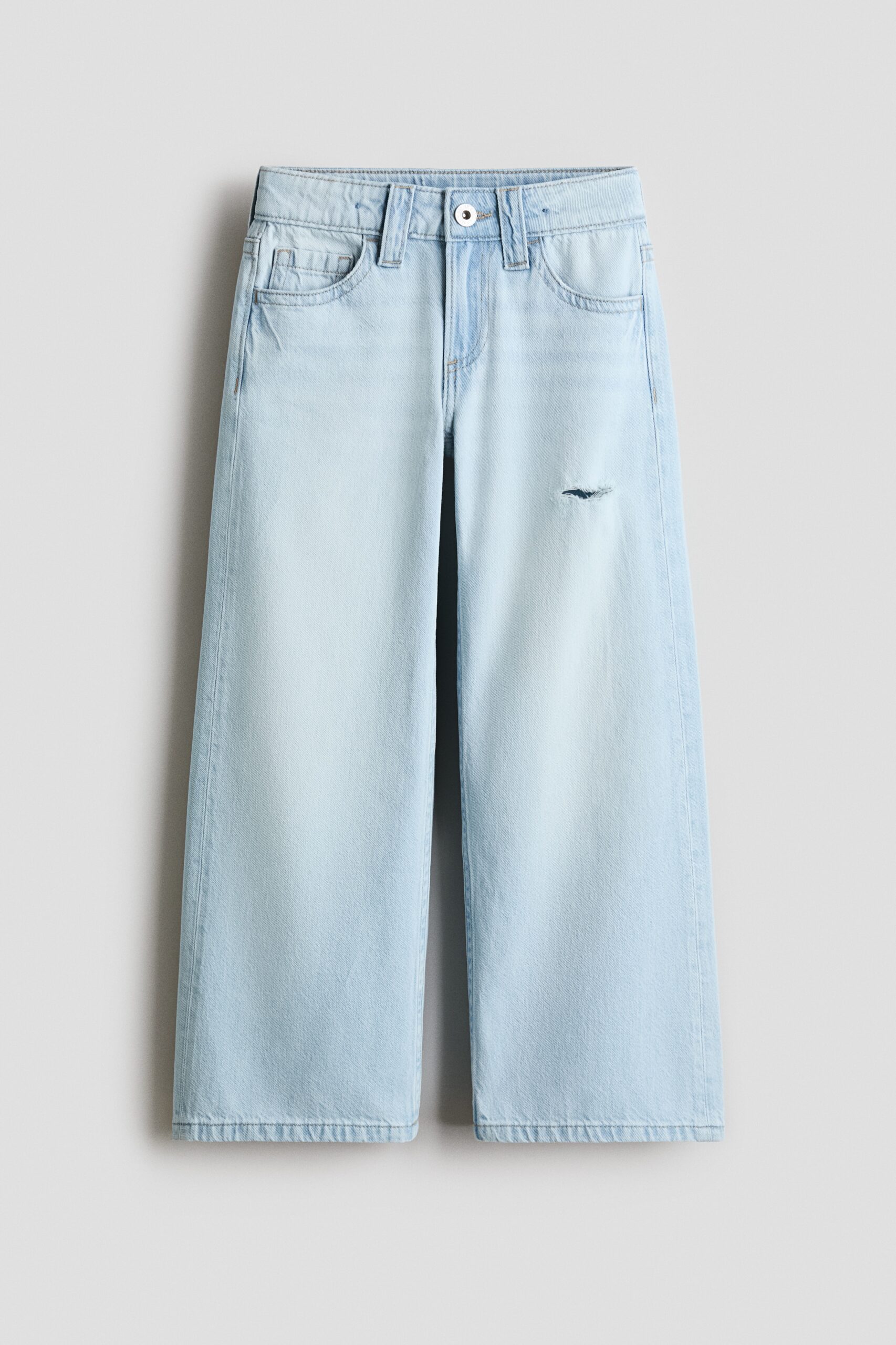 H & M - Baggy Wide Leg Jeans - Licht Denimblauw