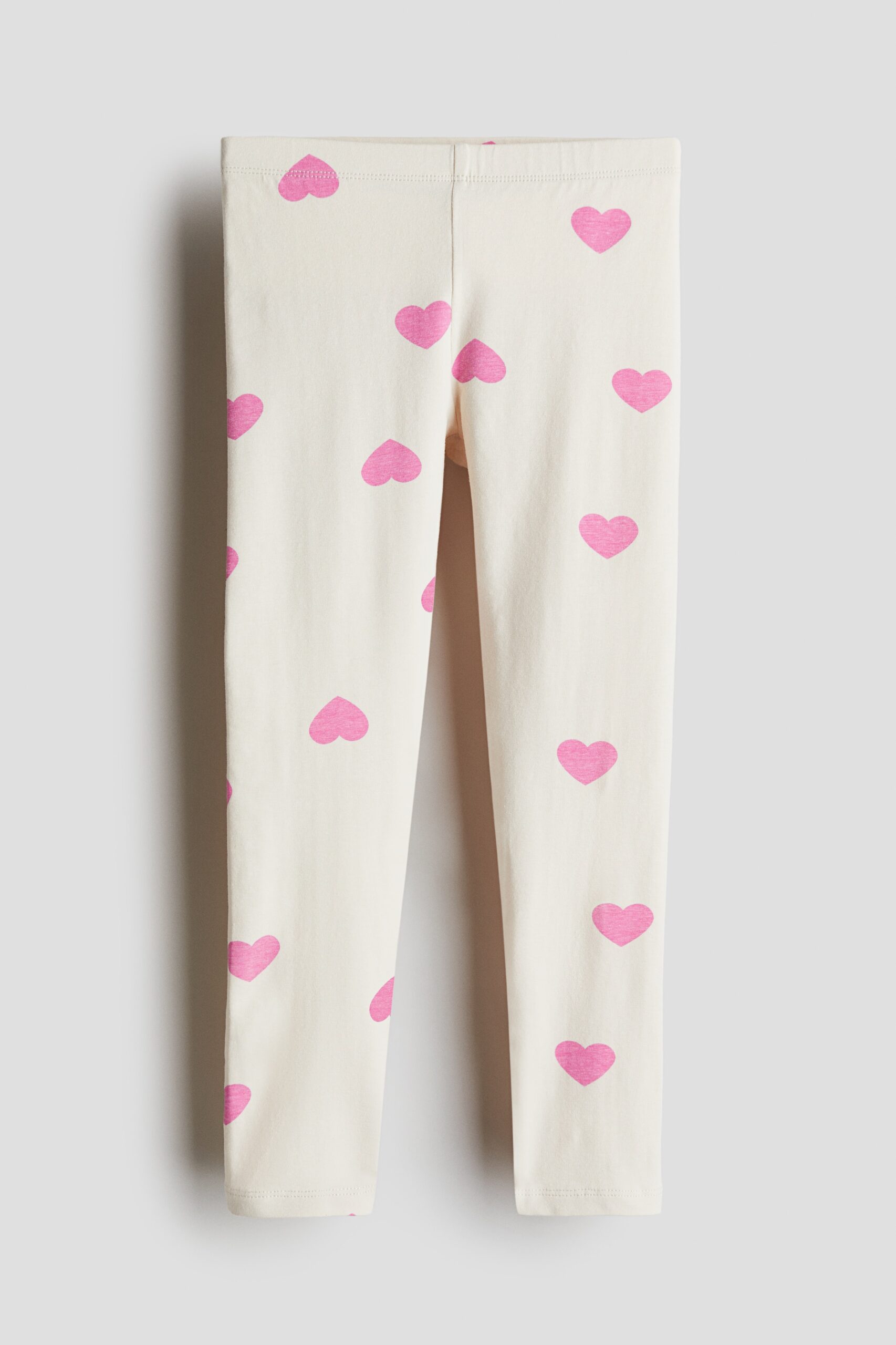 H & M - Legging - Roomwit/Hartjes