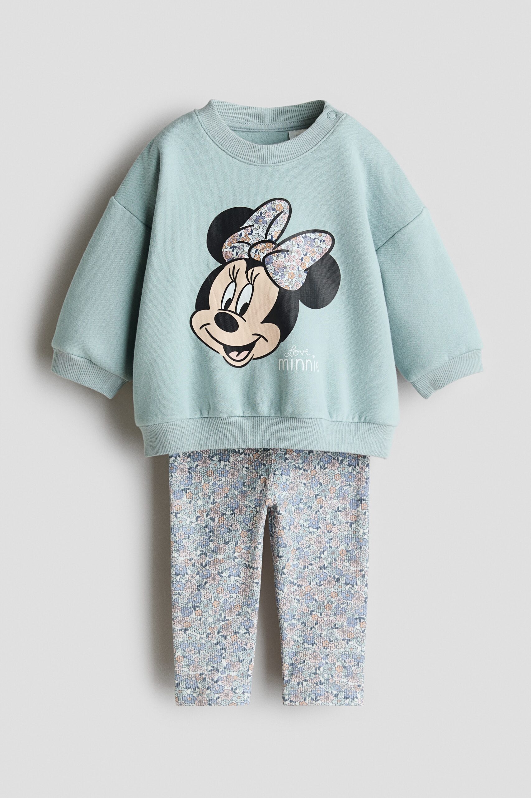 H & M - Tweedelige set met print - Turkoois/Minnie Mouse