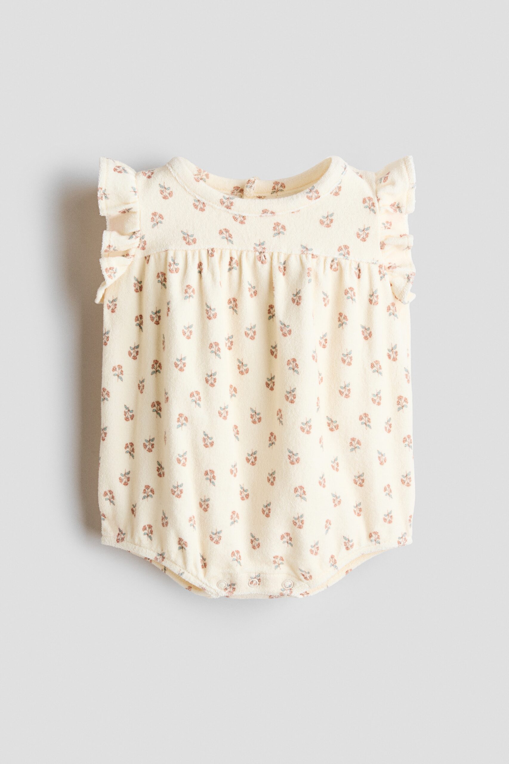 H & M - Boxpakje van katoenen badstof - Roomwit/Bloemen