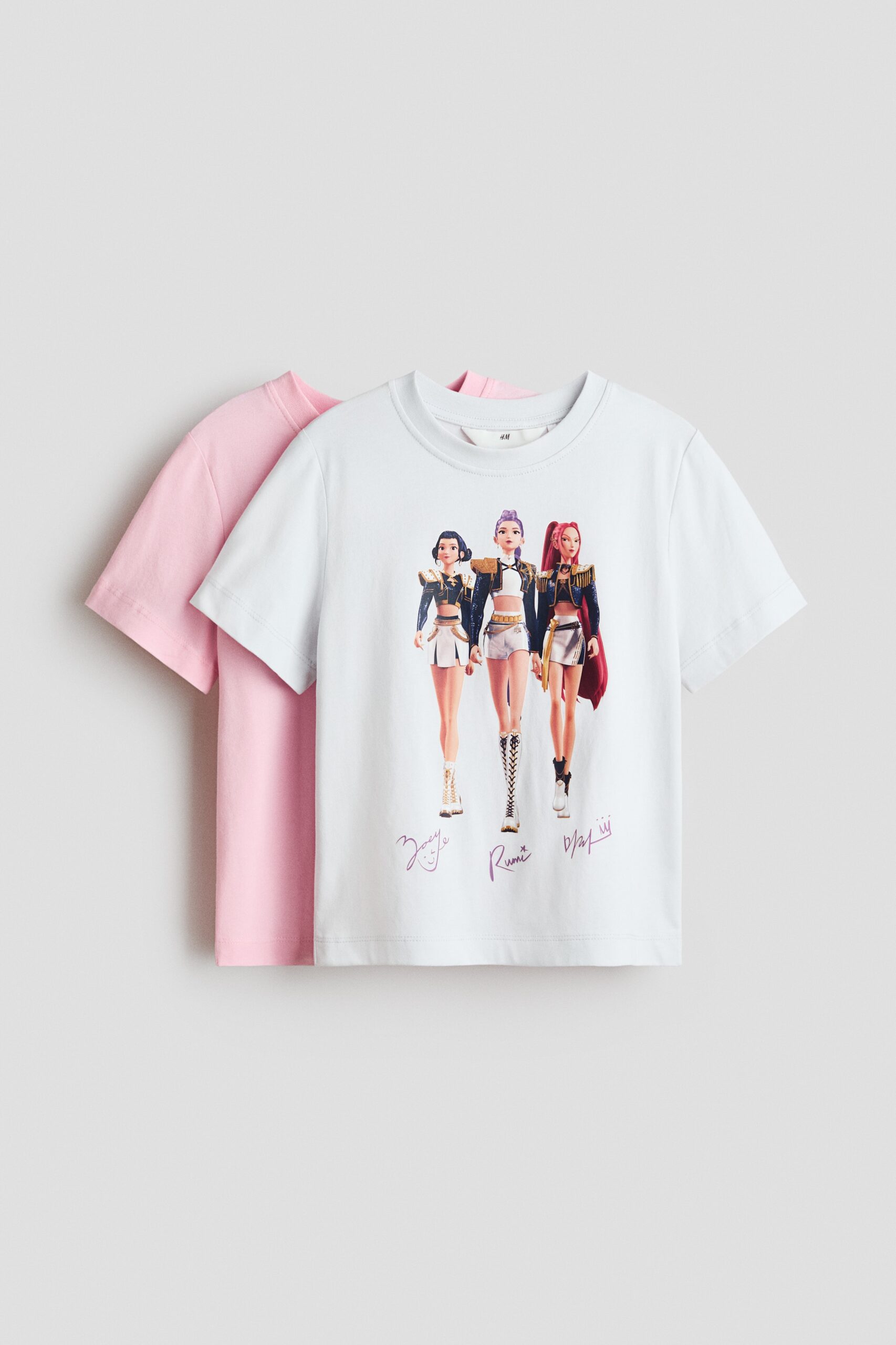 H & M - Set van 2 T-shirts met print - Wit/Kpop Demon Hunters