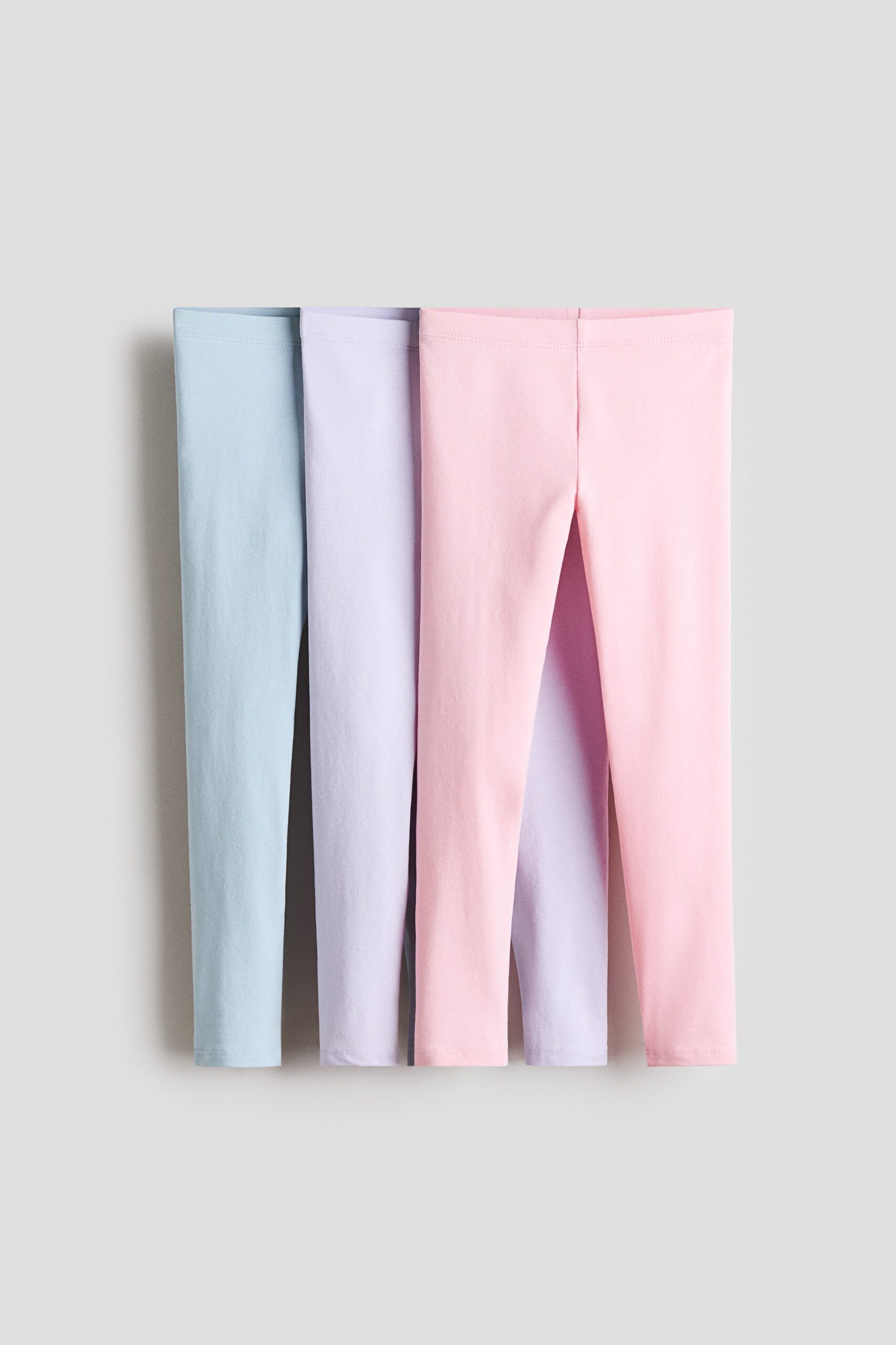 H & M - Set van 3 katoenen leggings - Lichtroze/Lichtblauw