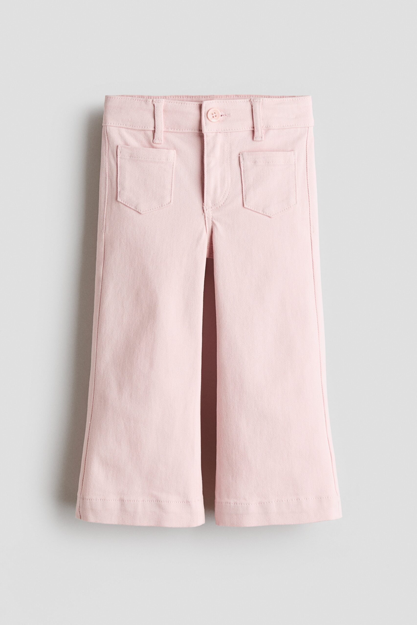 H & M - Flared twill broek - Lichtroze