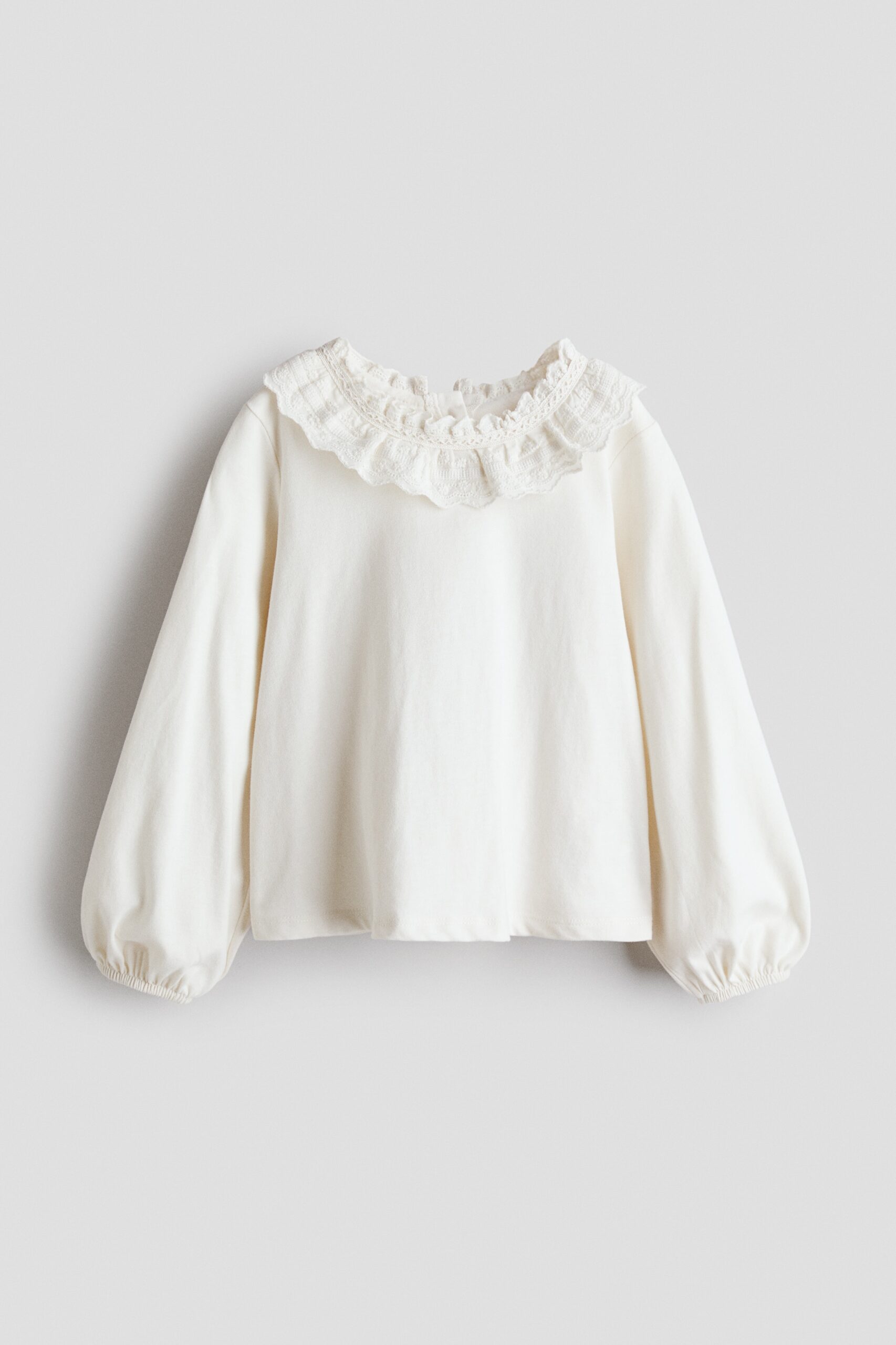 H & M - Katoenen blouse met kraag - Wit