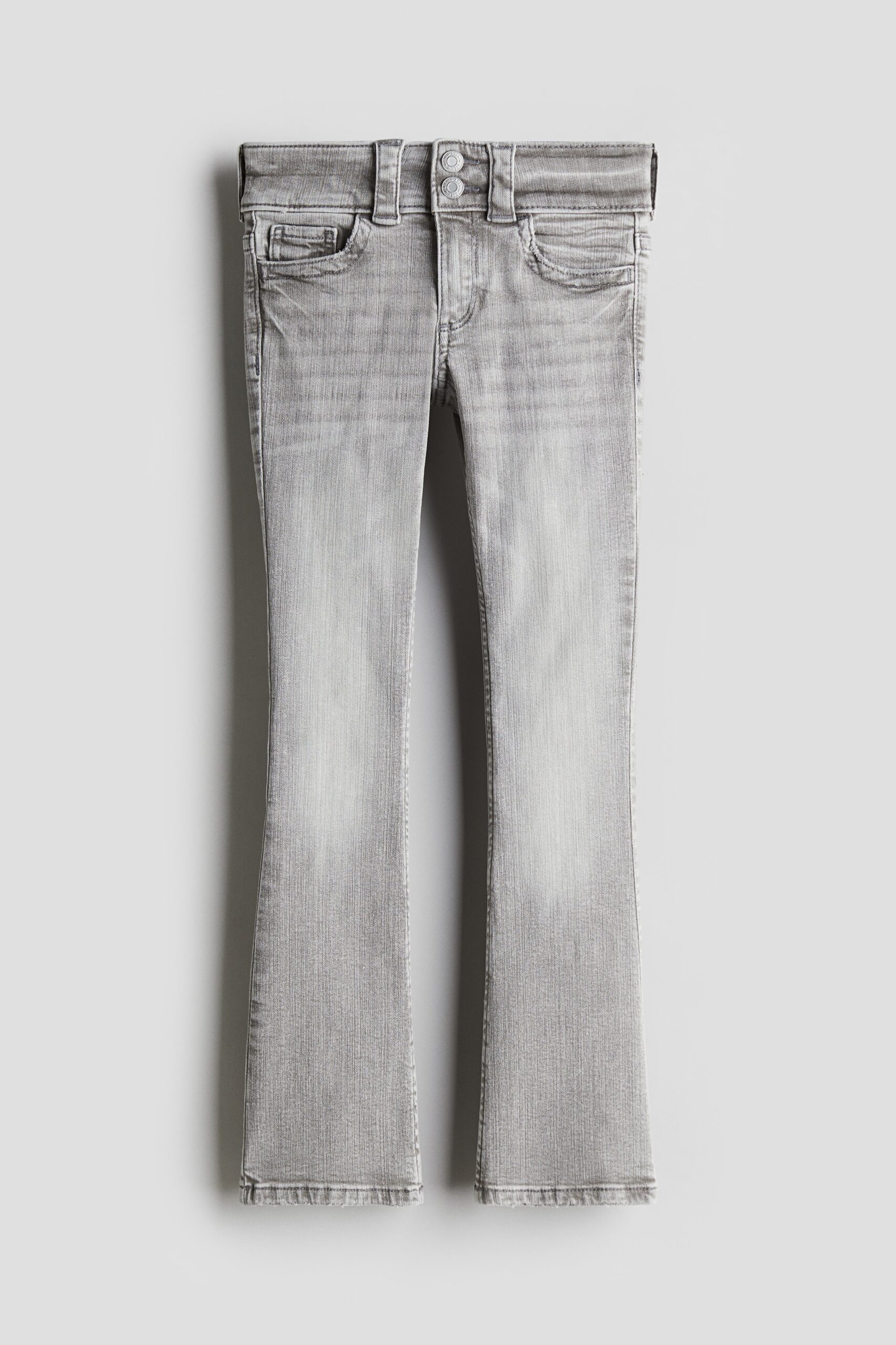 H & M - Bootcut Low Jeans - Lichtgrijs