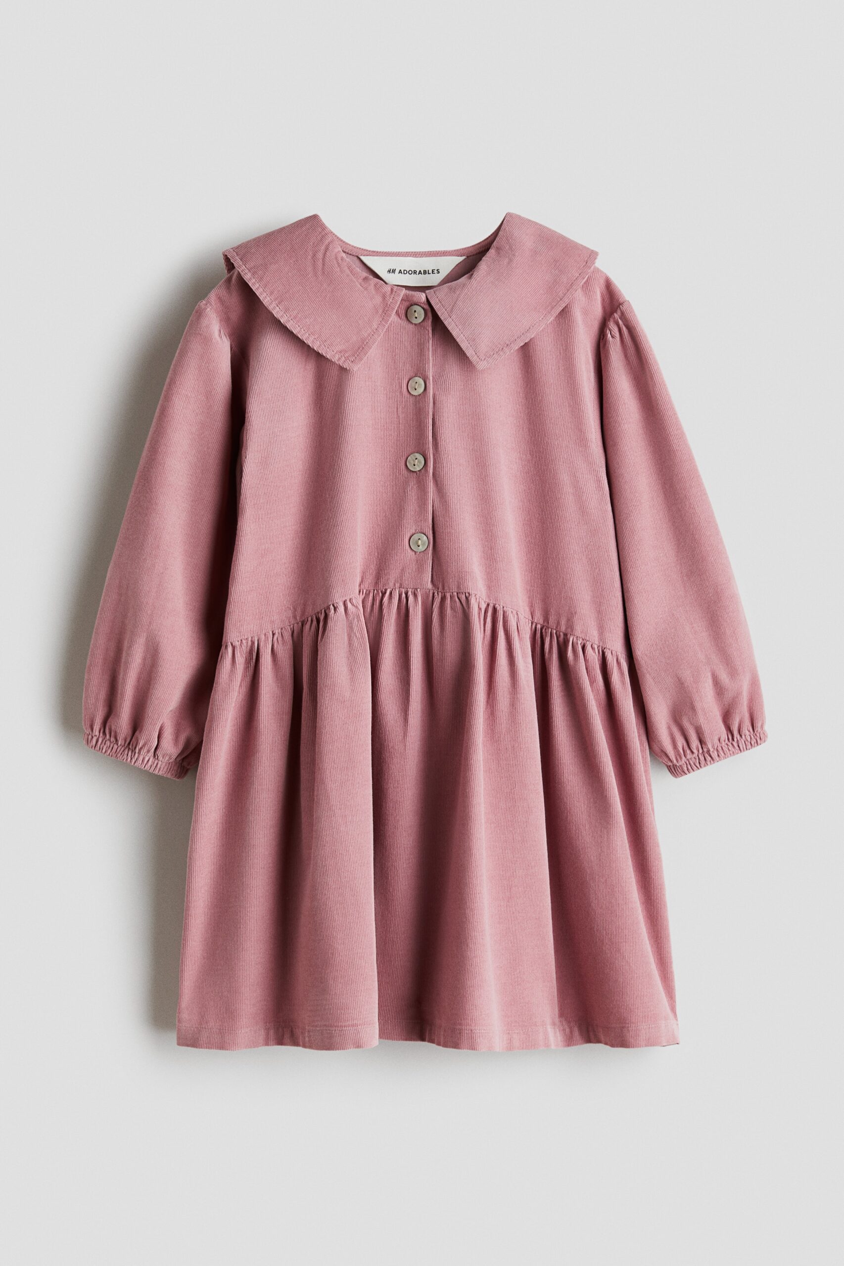 H & M - Corduroy matrozenjurk - Dusty Roze