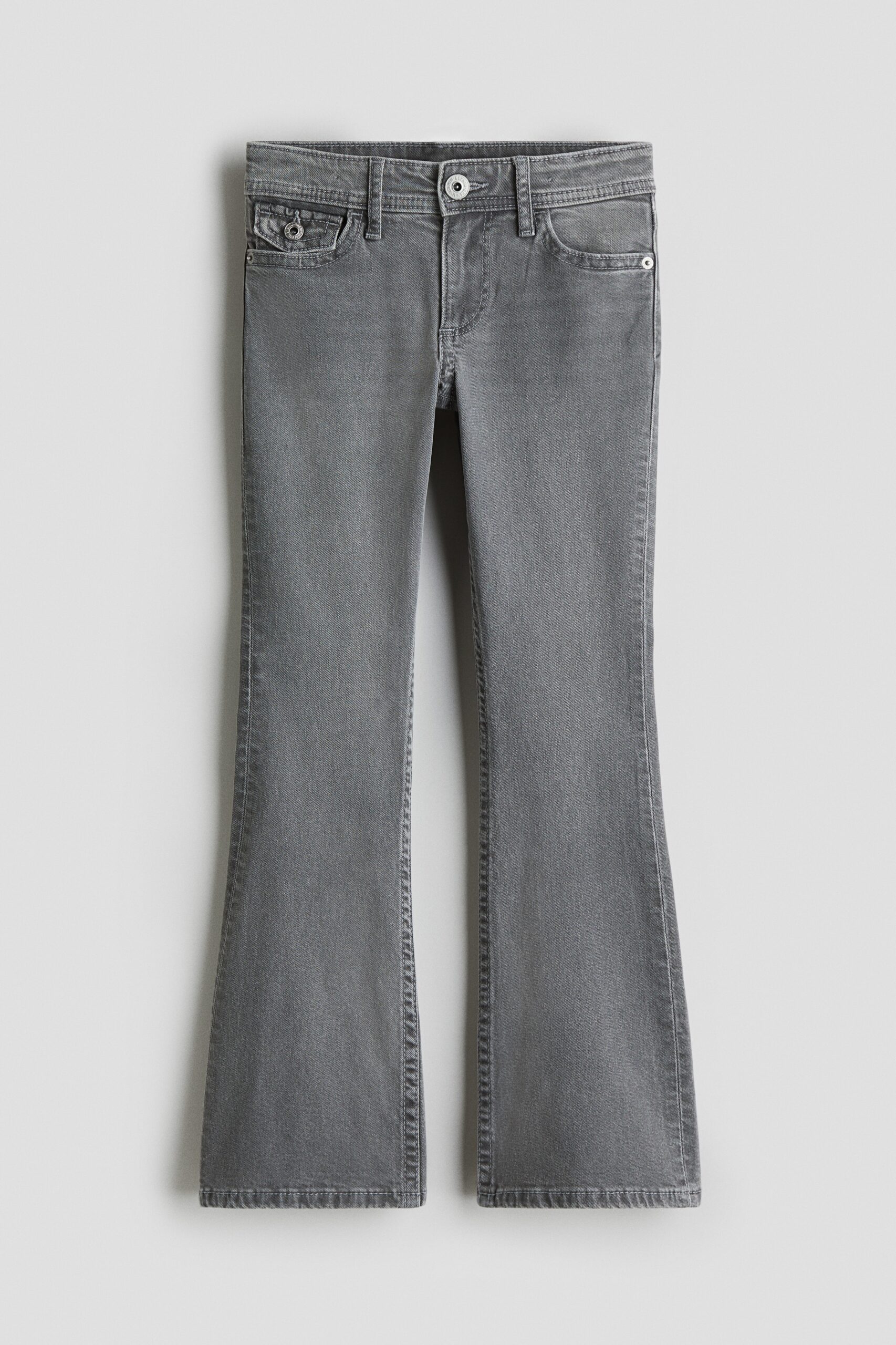 H & M - Flared Leg Low Jeans - Denimgrijs