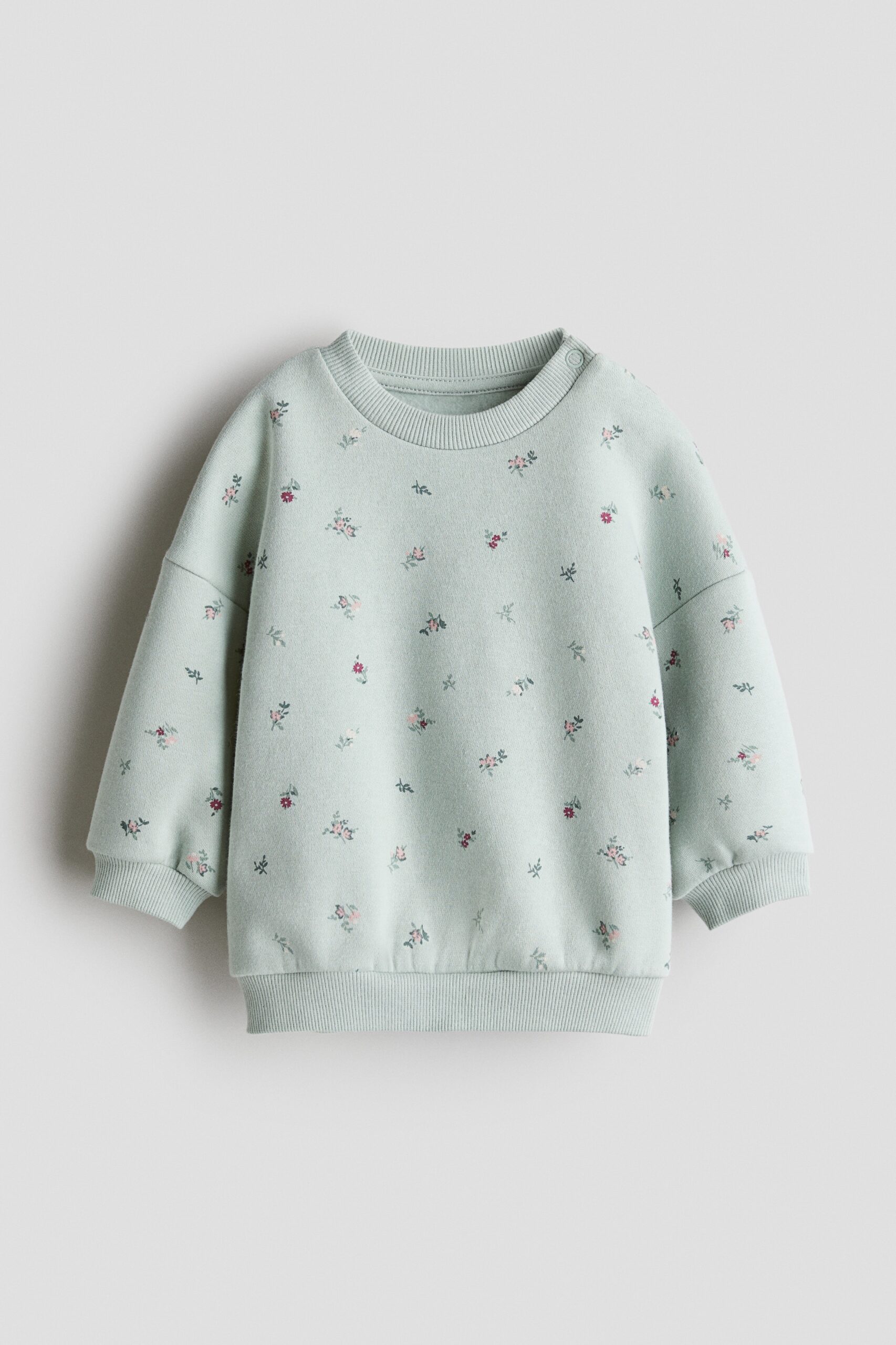 H & M - Sweater met print - Mintgroen/Bloemen