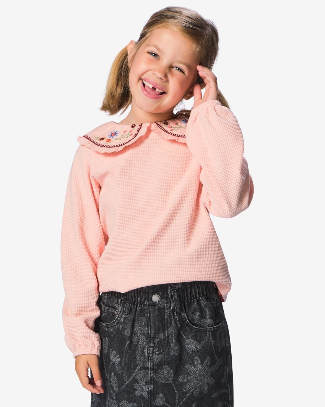 HEMA-HEMA-Kinder-T-shirt-Bloemen-Roze-roze