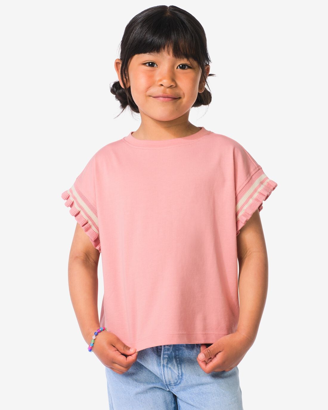 HEMA-HEMA-Kinder-T-shirt-Rib-Roze-roze