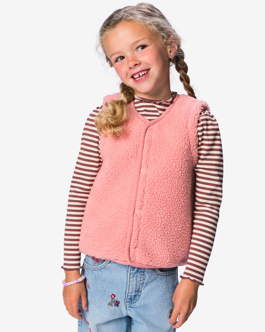 HEMA-HEMA-Kindergilet-Teddy-Roze-roze