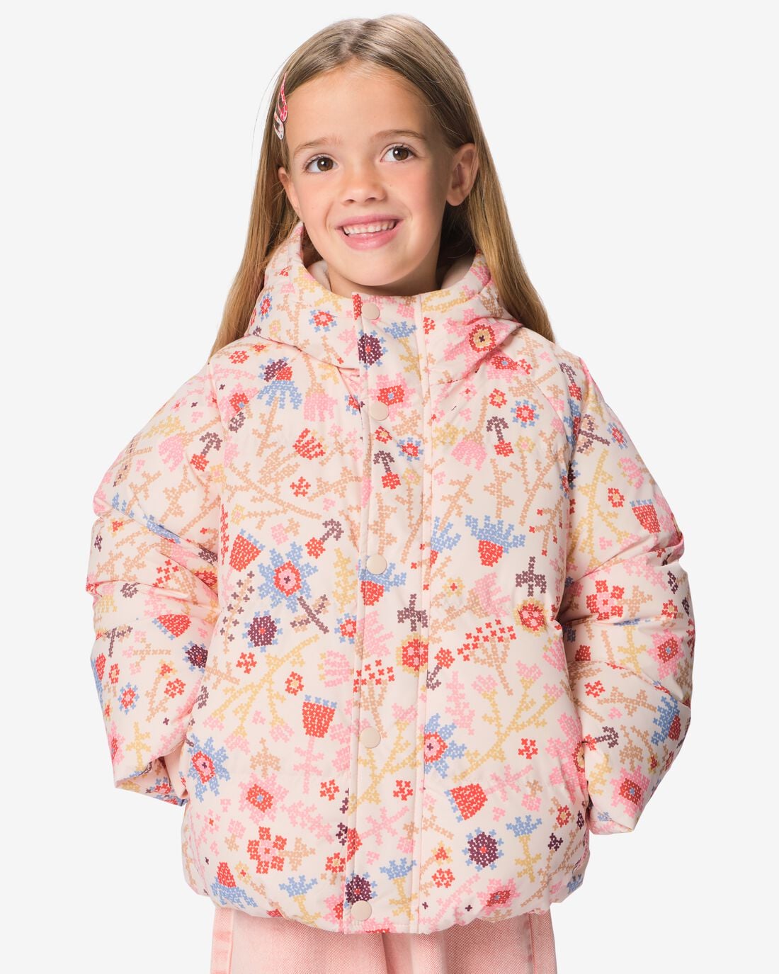 HEMA-HEMA-Kinderjas-Bloemen-Roze-roze
